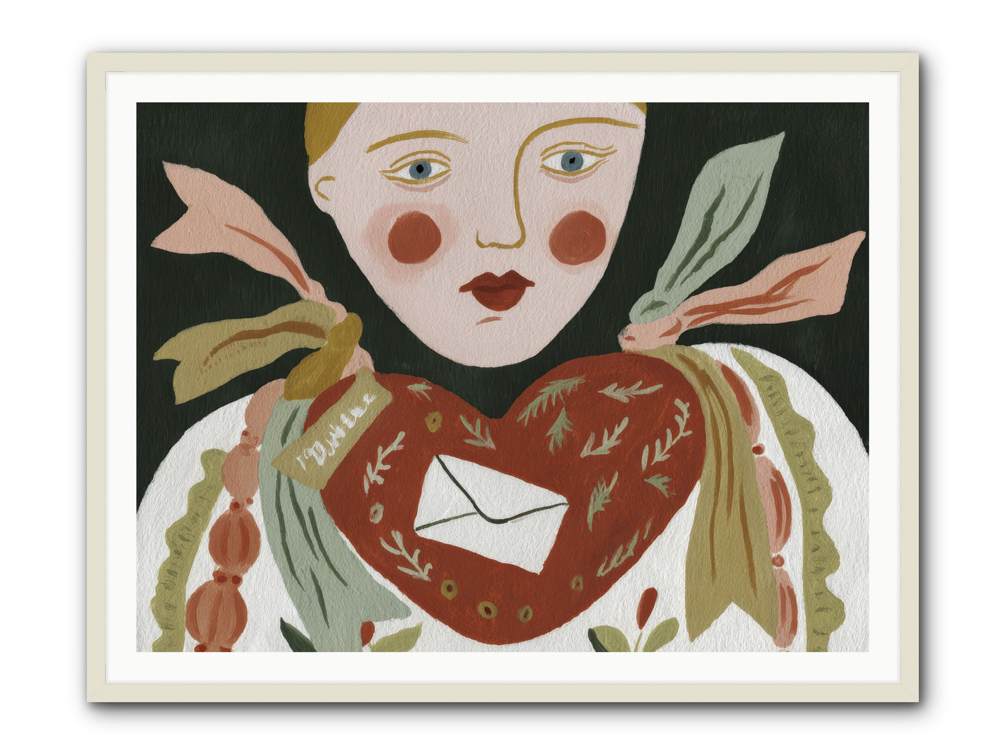 The Sketchbook Of Hearts -- Framed Print - White 48x36