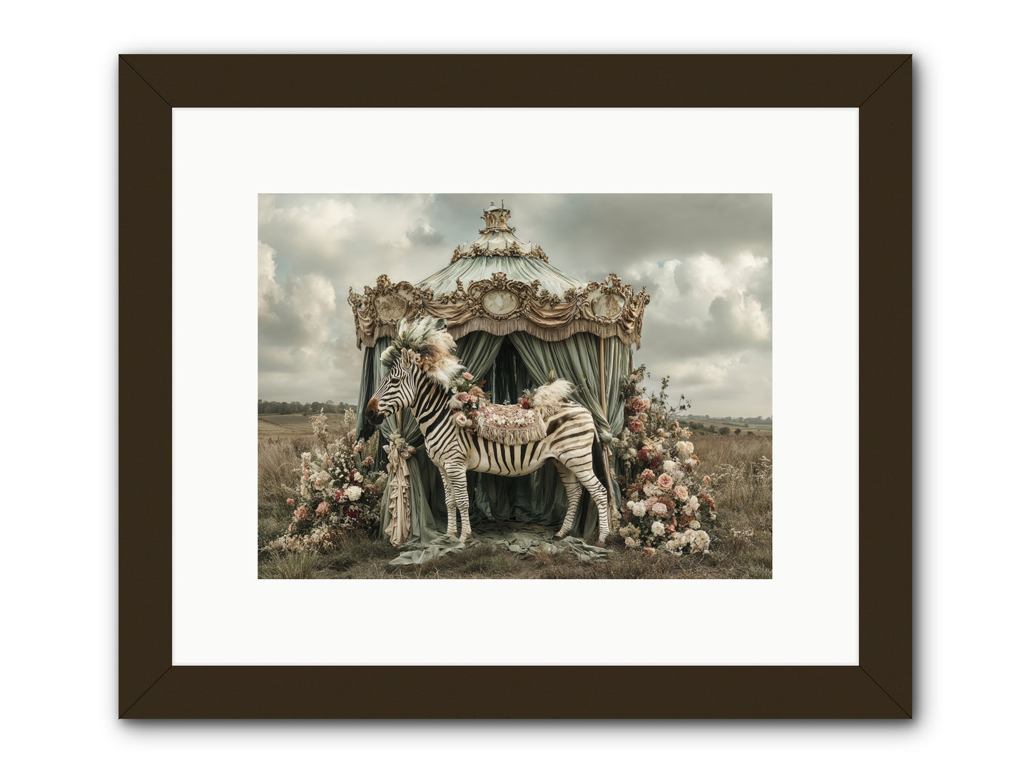 The Sky Wore Clementine -- Framed Print - Black 12x9