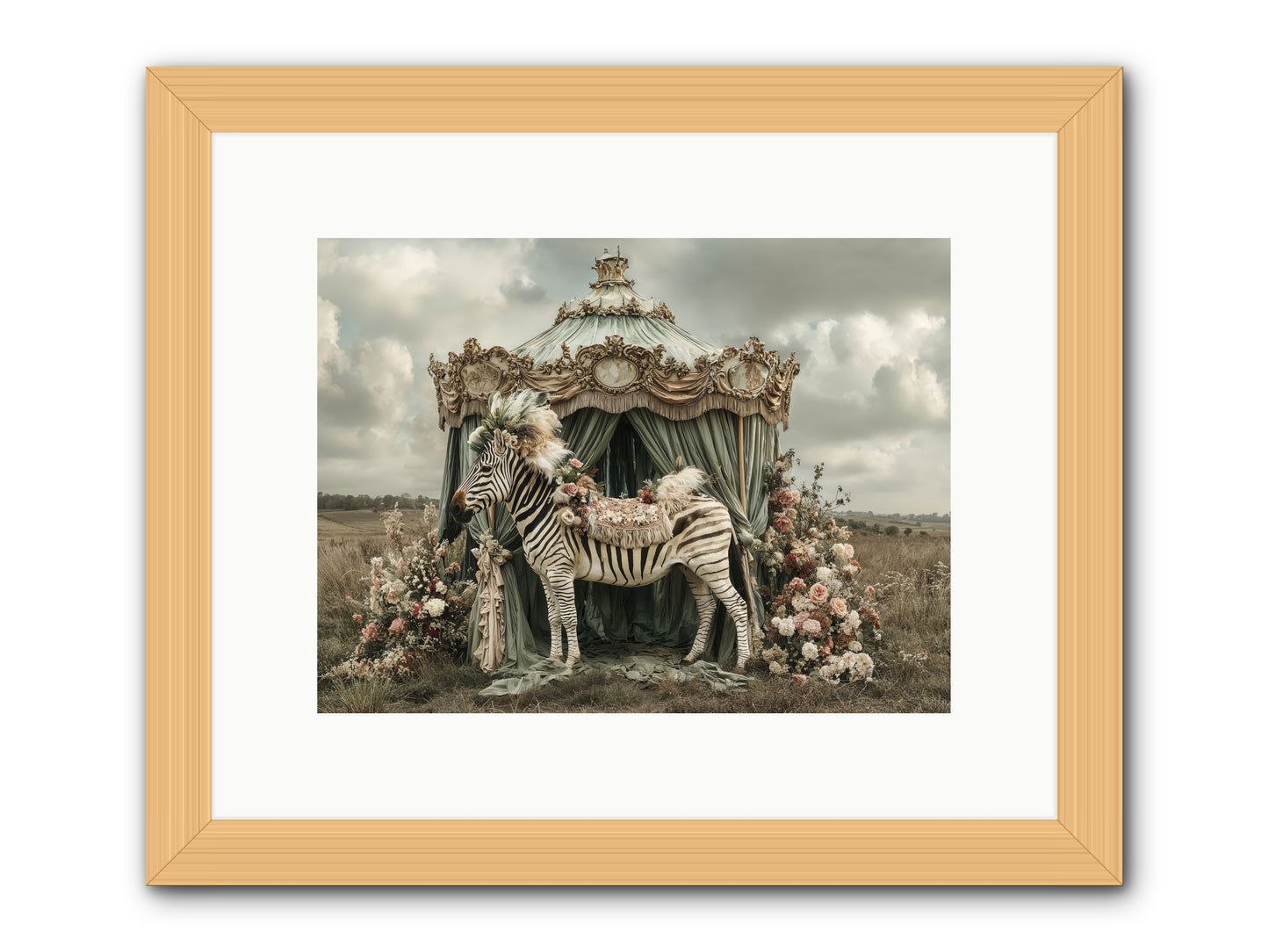 The Sky Wore Clementine -- Framed Print - Natural 12x9