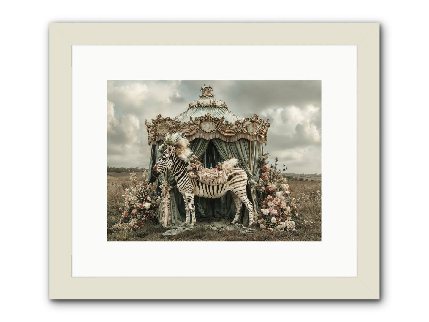 The Sky Wore Clementine -- Framed Print - White 12x9