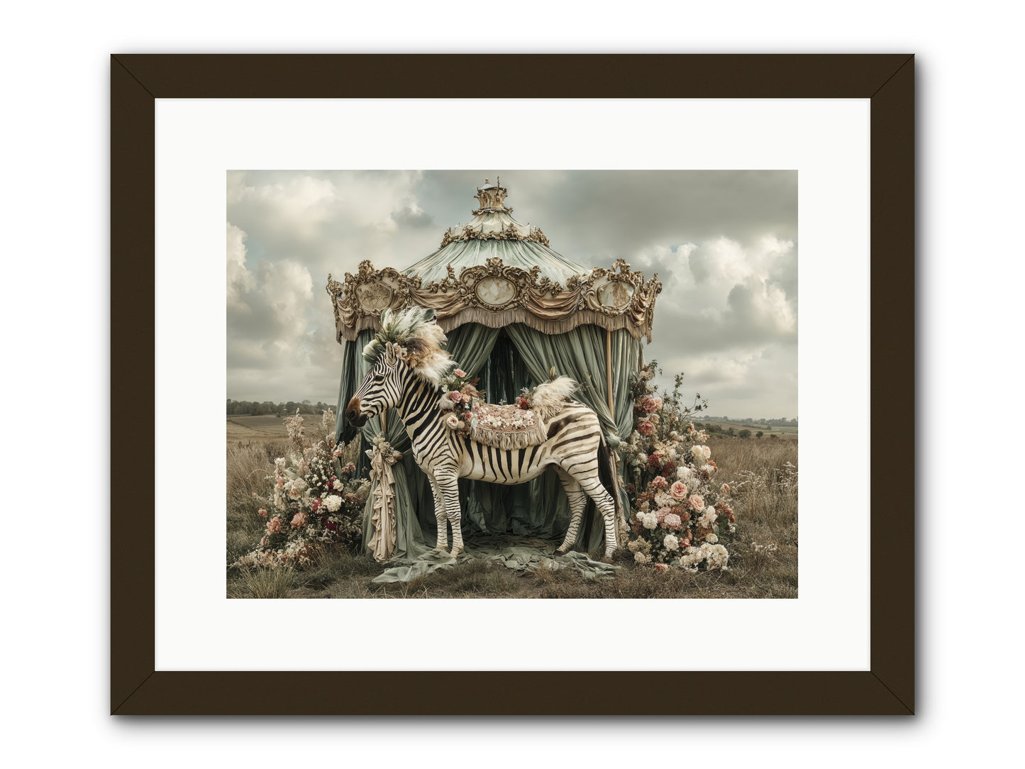 The Sky Wore Clementine -- Framed Print - Black 16x12