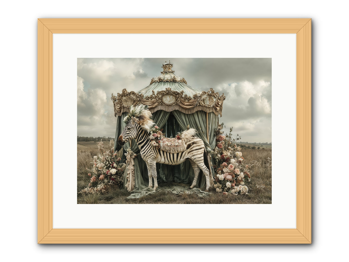 The Sky Wore Clementine -- Framed Print - Natural 16x12
