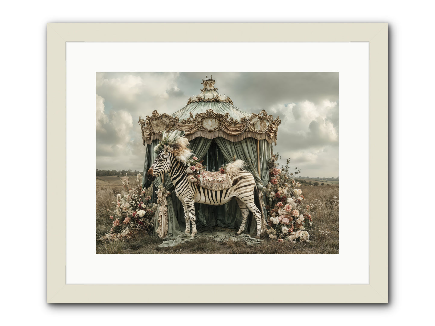 The Sky Wore Clementine -- Framed Print - White 16x12