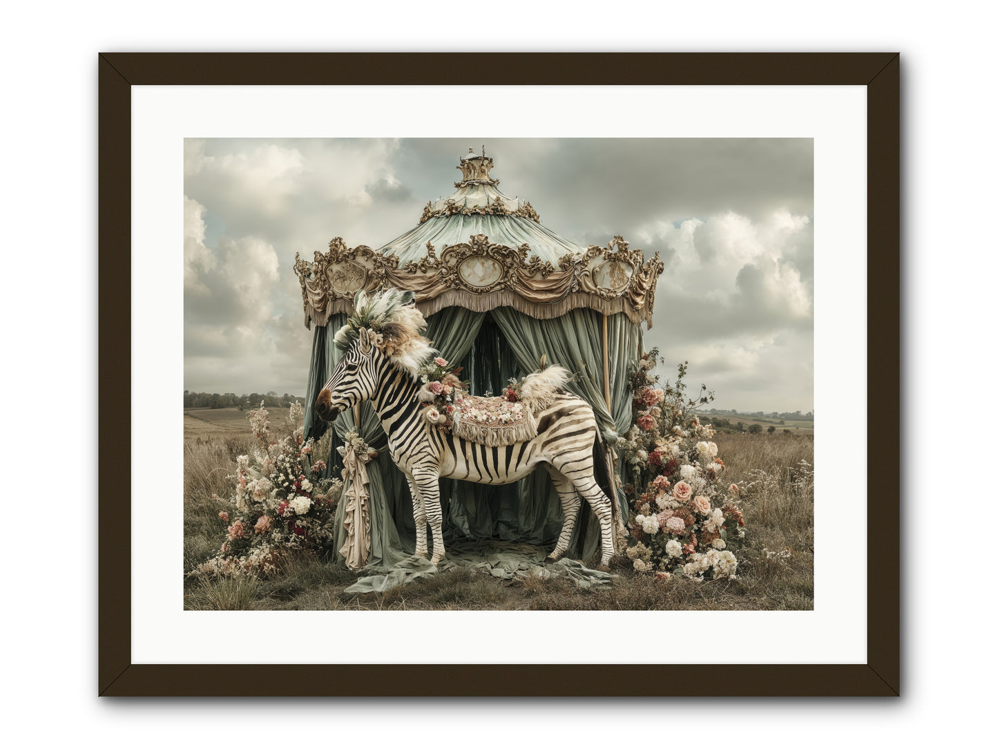 The Sky Wore Clementine -- Framed Print - Black 24x18