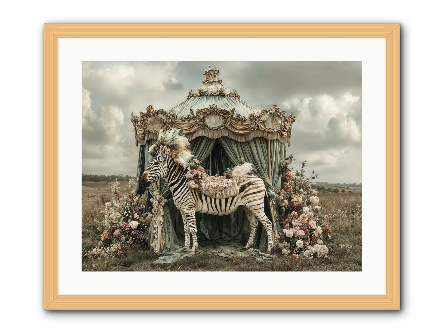 The Sky Wore Clementine -- Framed Print - Natural 24x18