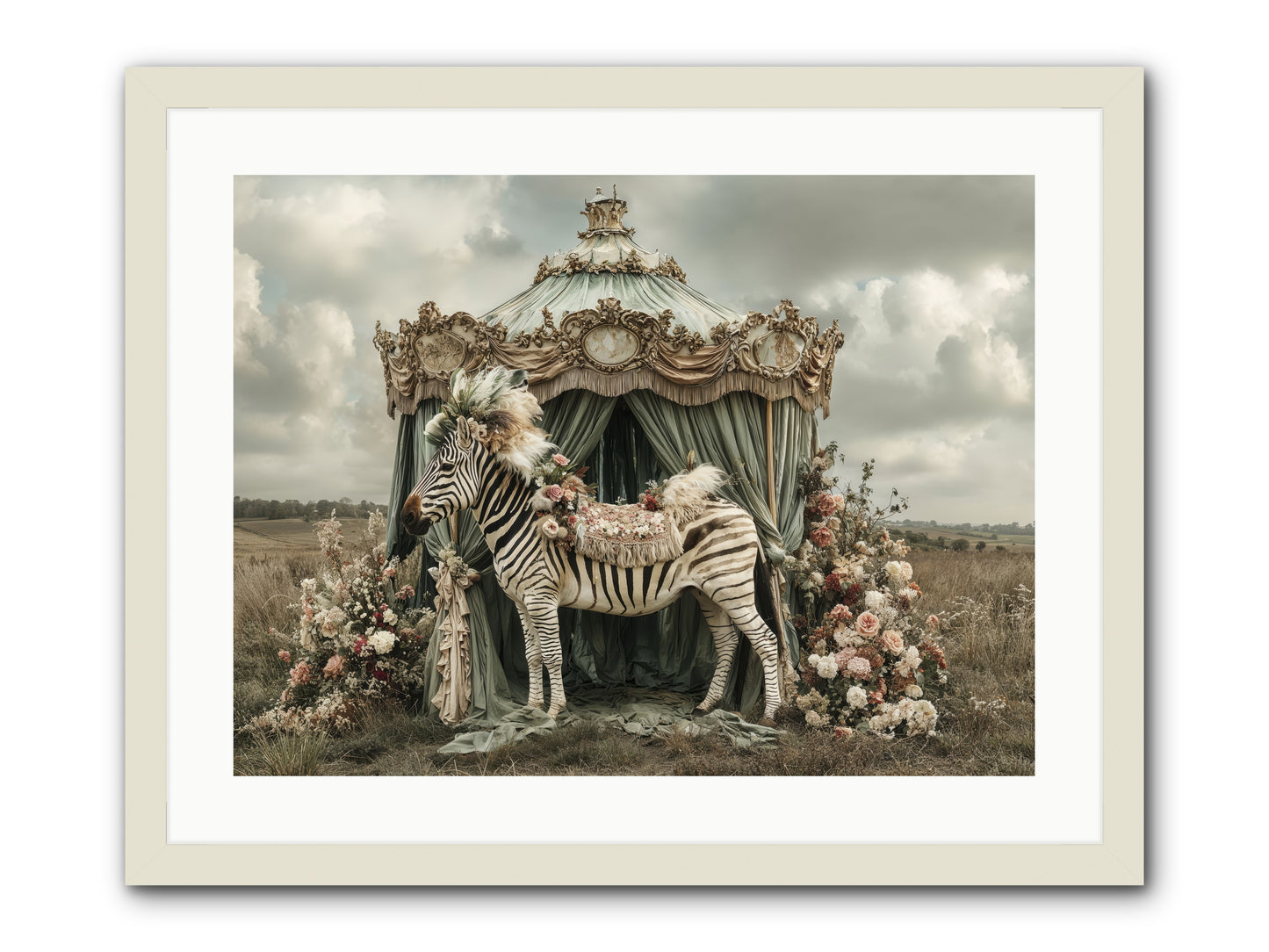 The Sky Wore Clementine -- Framed Print - White 24x18