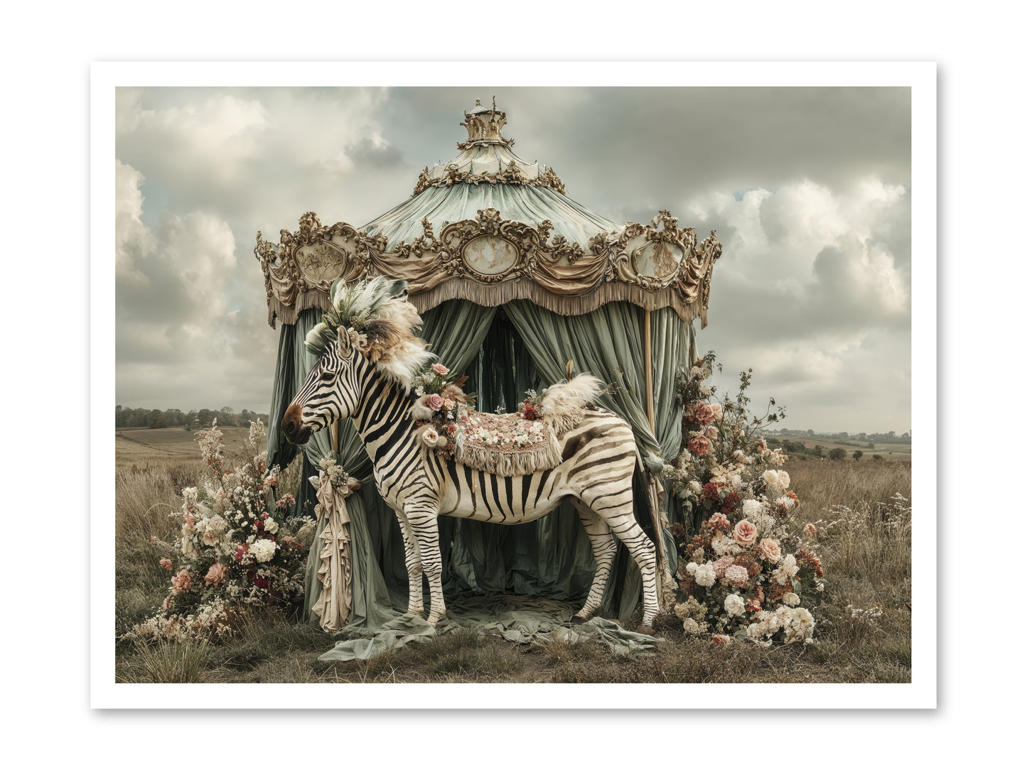 The Sky Wore Clementine -- Loose Canvas Print 32x24