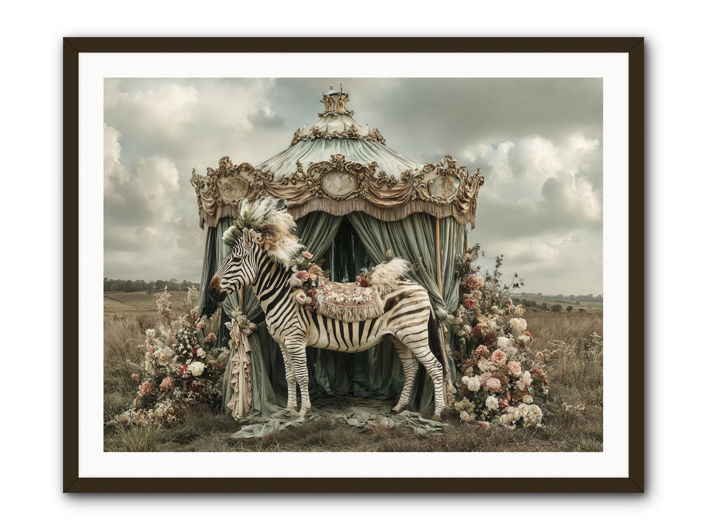 The Sky Wore Clementine -- Framed Print - Black 40x30