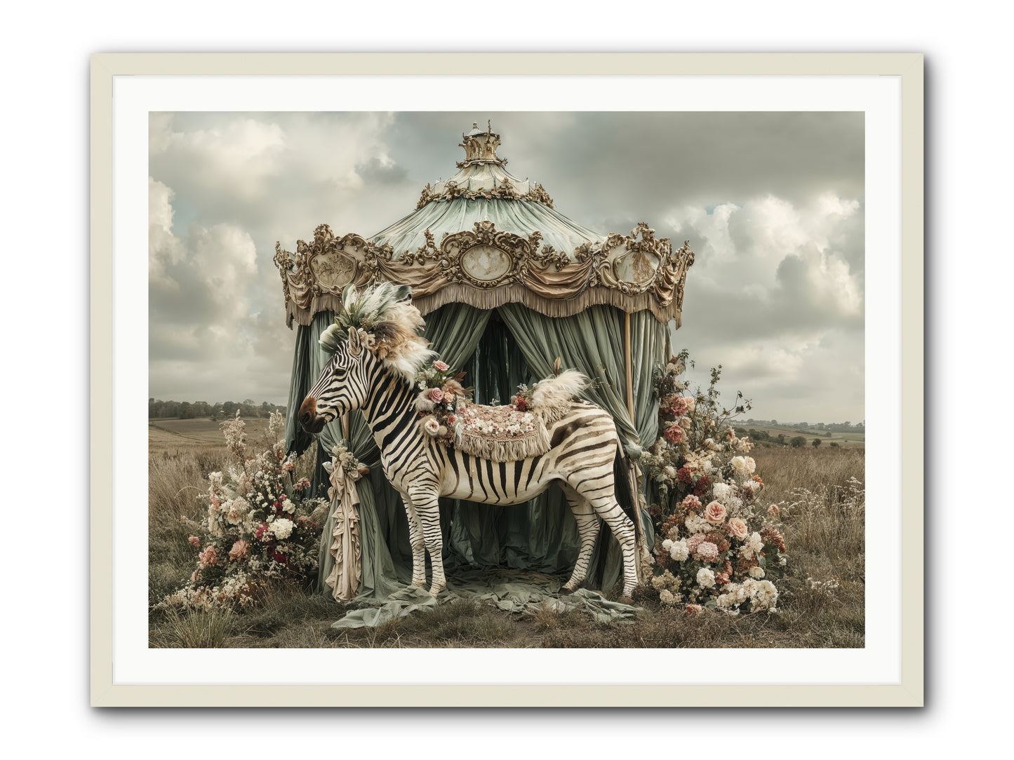 The Sky Wore Clementine -- Framed Print - White 40x30