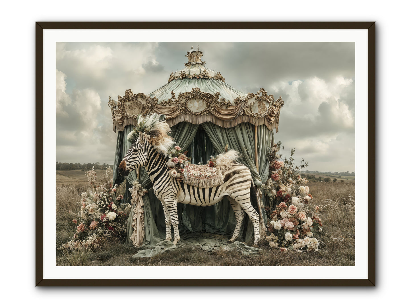The Sky Wore Clementine -- Framed Print - Black 48x36