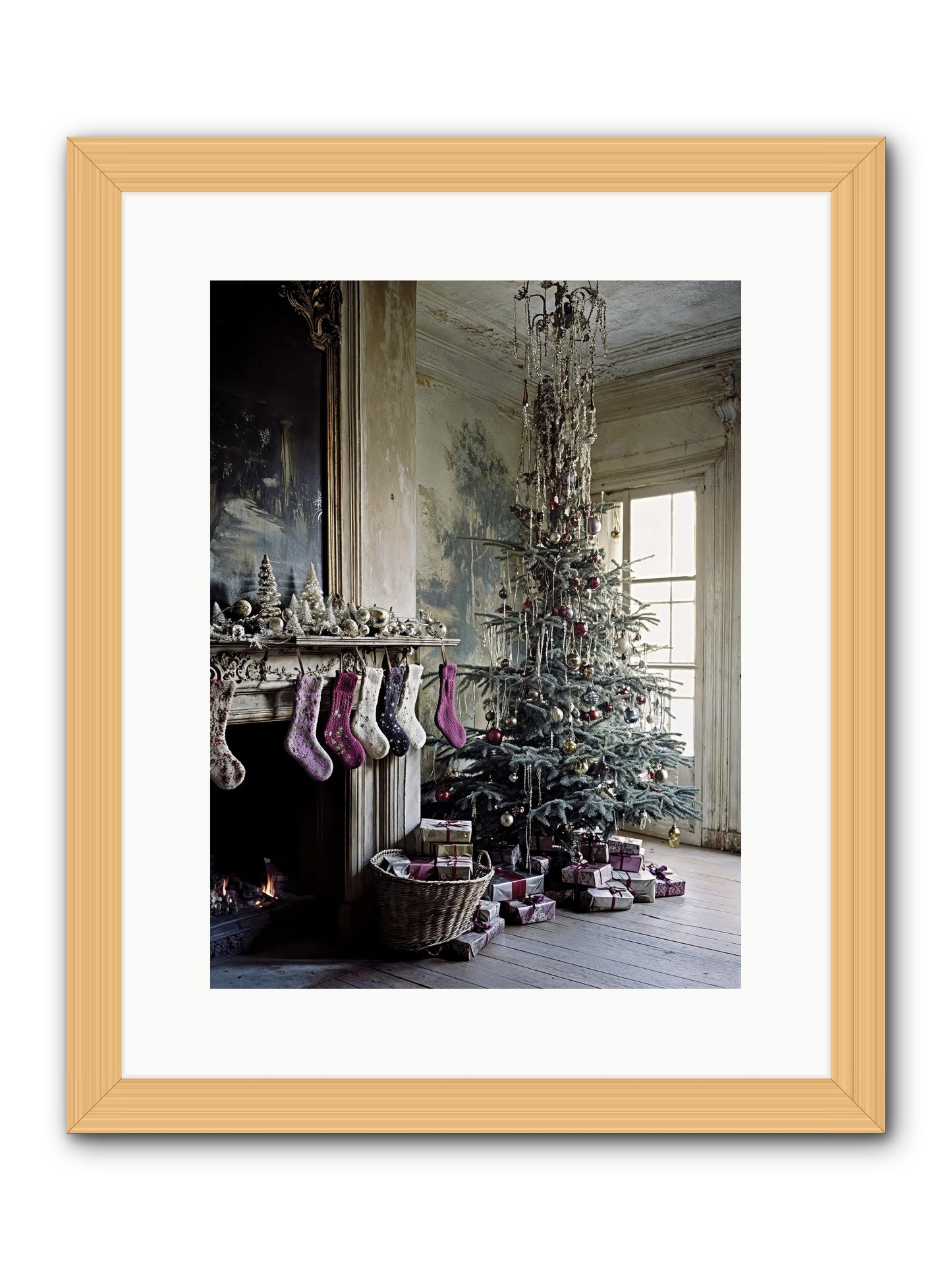 The Soliloquy Of Snow -- Framed Print - Natural 12x16