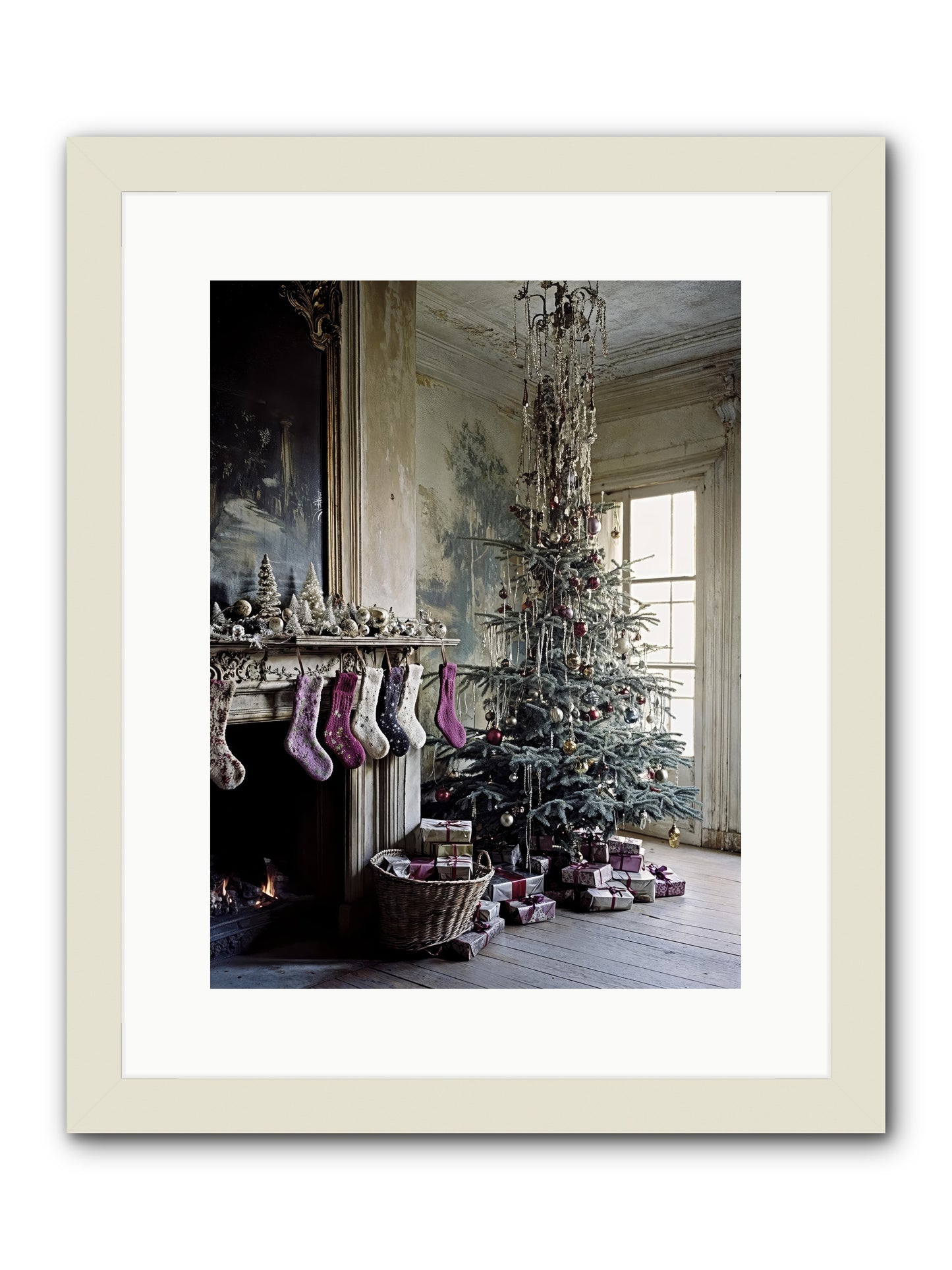 The Soliloquy Of Snow -- Framed Print - White 12x16