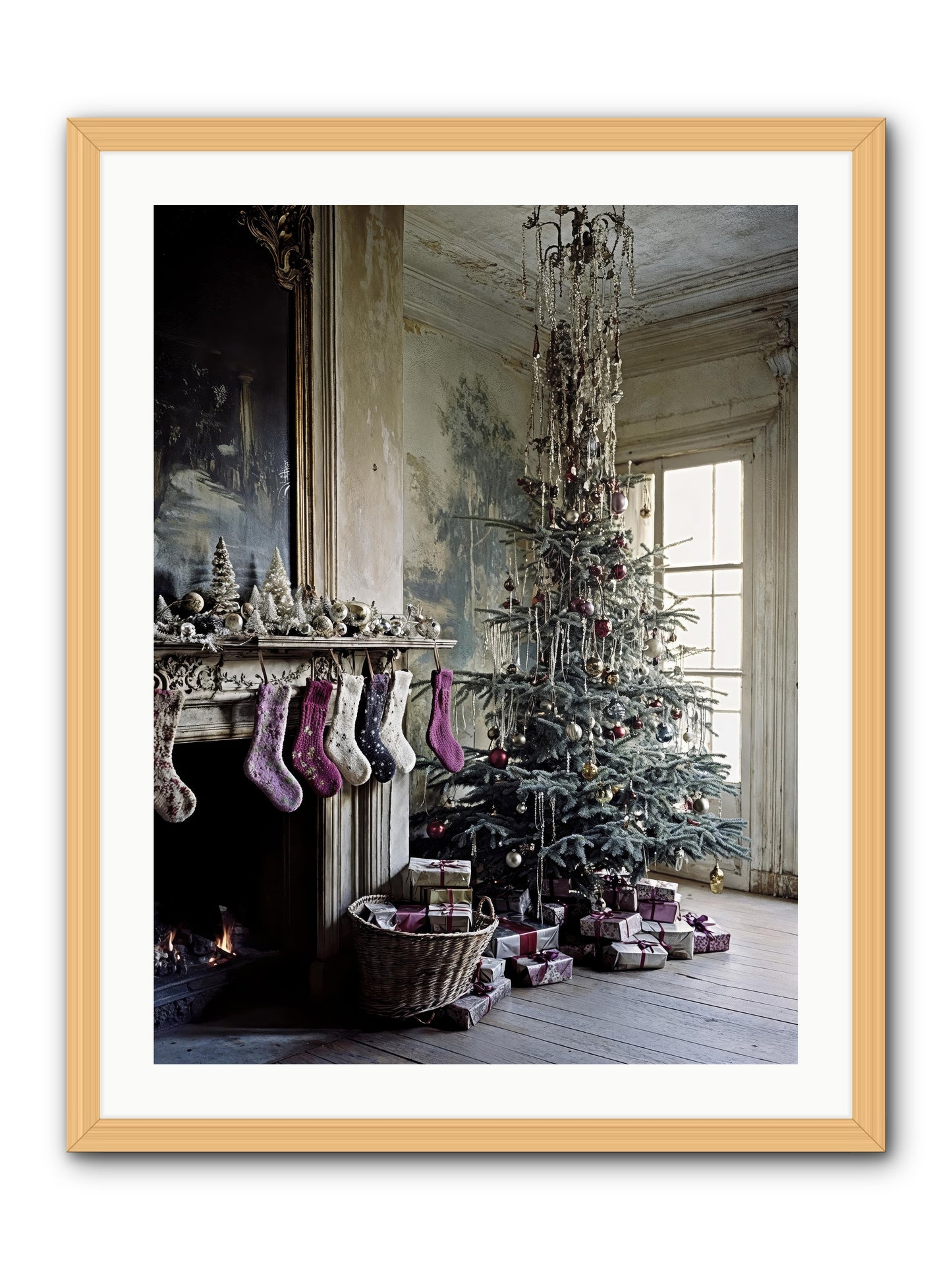 The Soliloquy Of Snow -- Framed Print - Natural 24x32