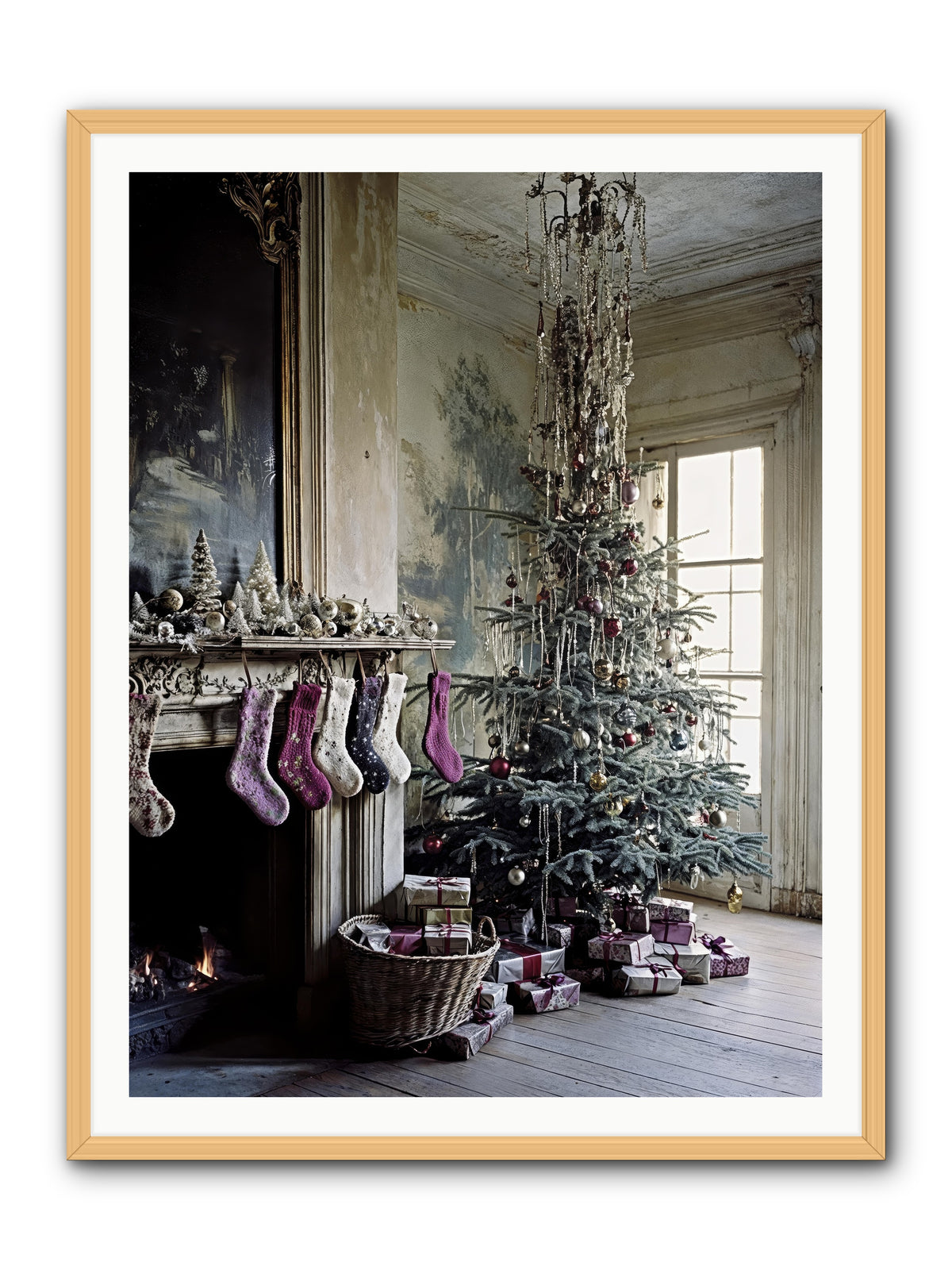 The Soliloquy Of Snow -- Framed Print - Natural 36x48