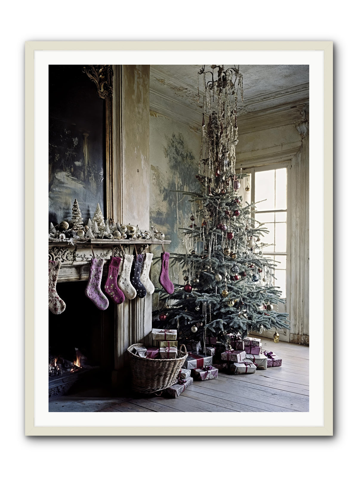 The Soliloquy Of Snow -- Framed Print - White 36x48