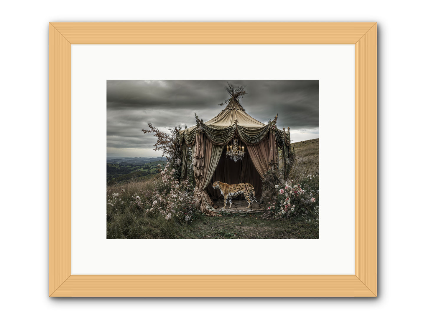 The Still Meadow -- Framed Print - Natural 12x9