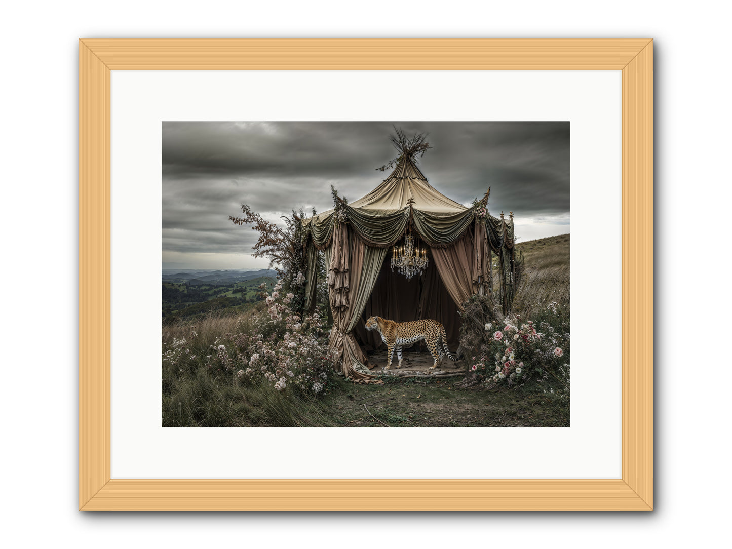 The Still Meadow -- Framed Print - Natural 16x12