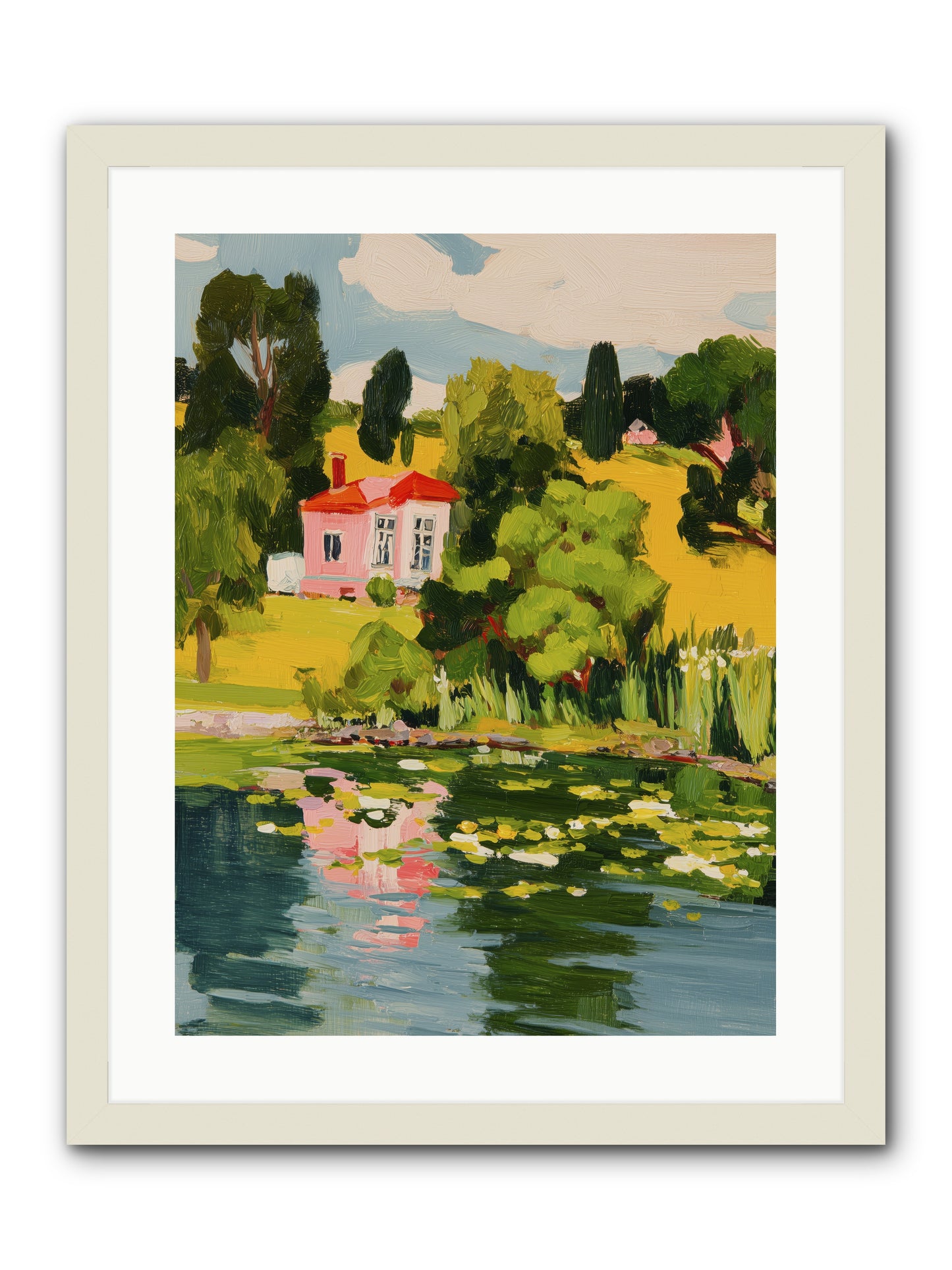 The Summer House -- Framed Print - White 18x24