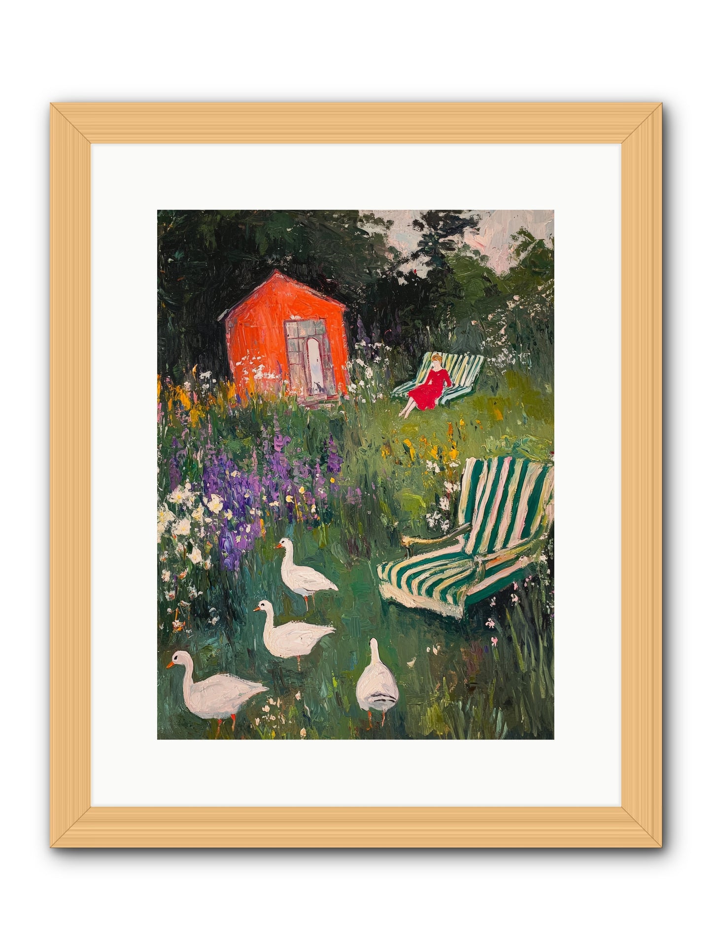 The Summer Months -- Framed Print - Natural 12x16