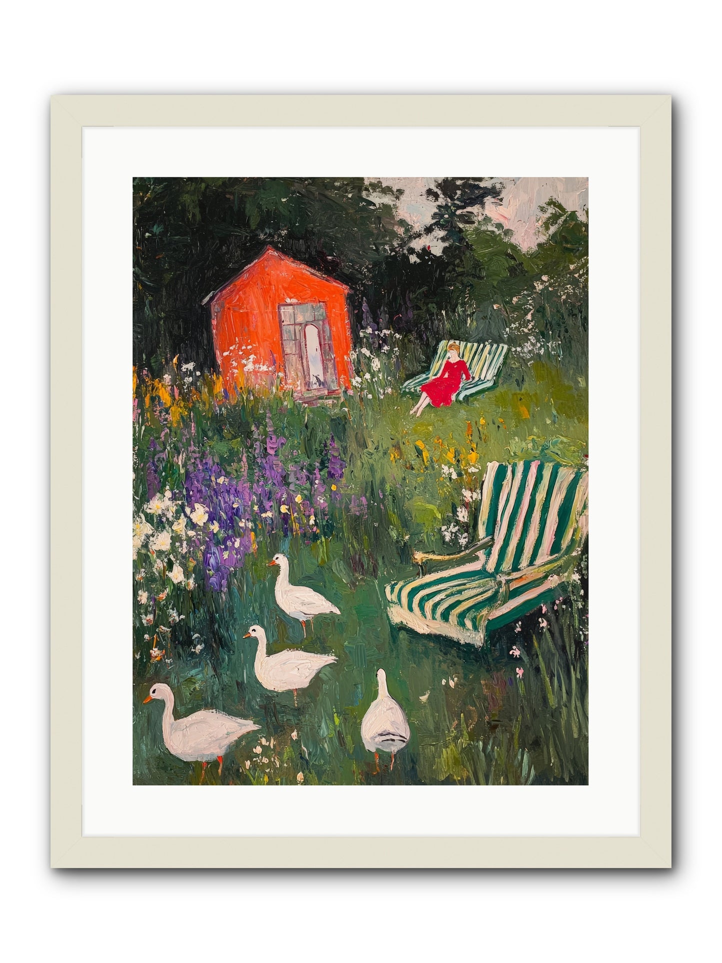 The Summer Months -- Framed Print - White 18x24