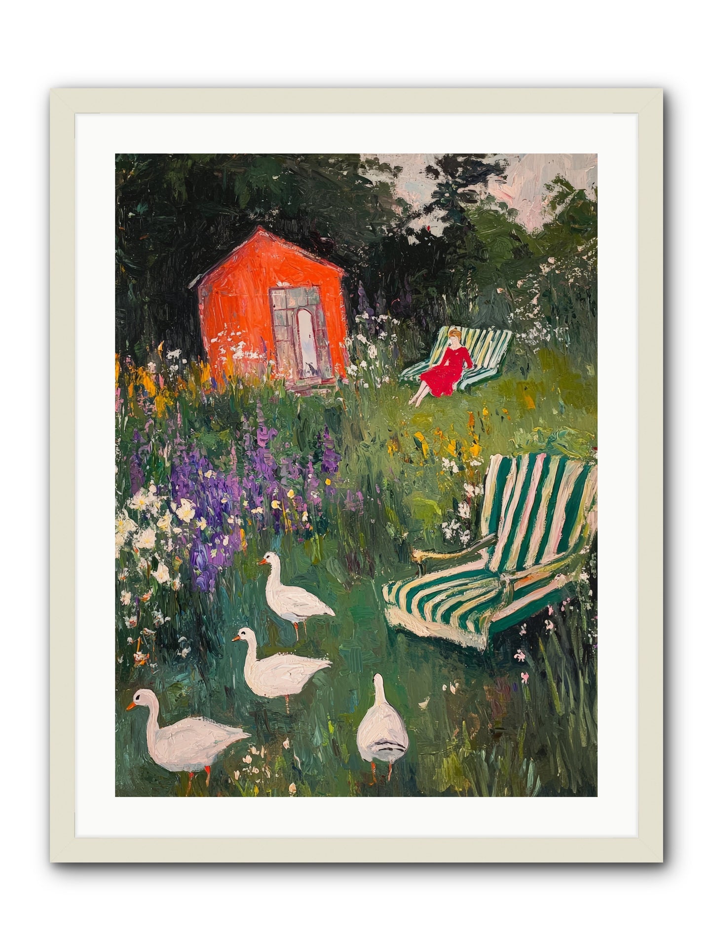 The Summer Months -- Framed Print - White 24x32