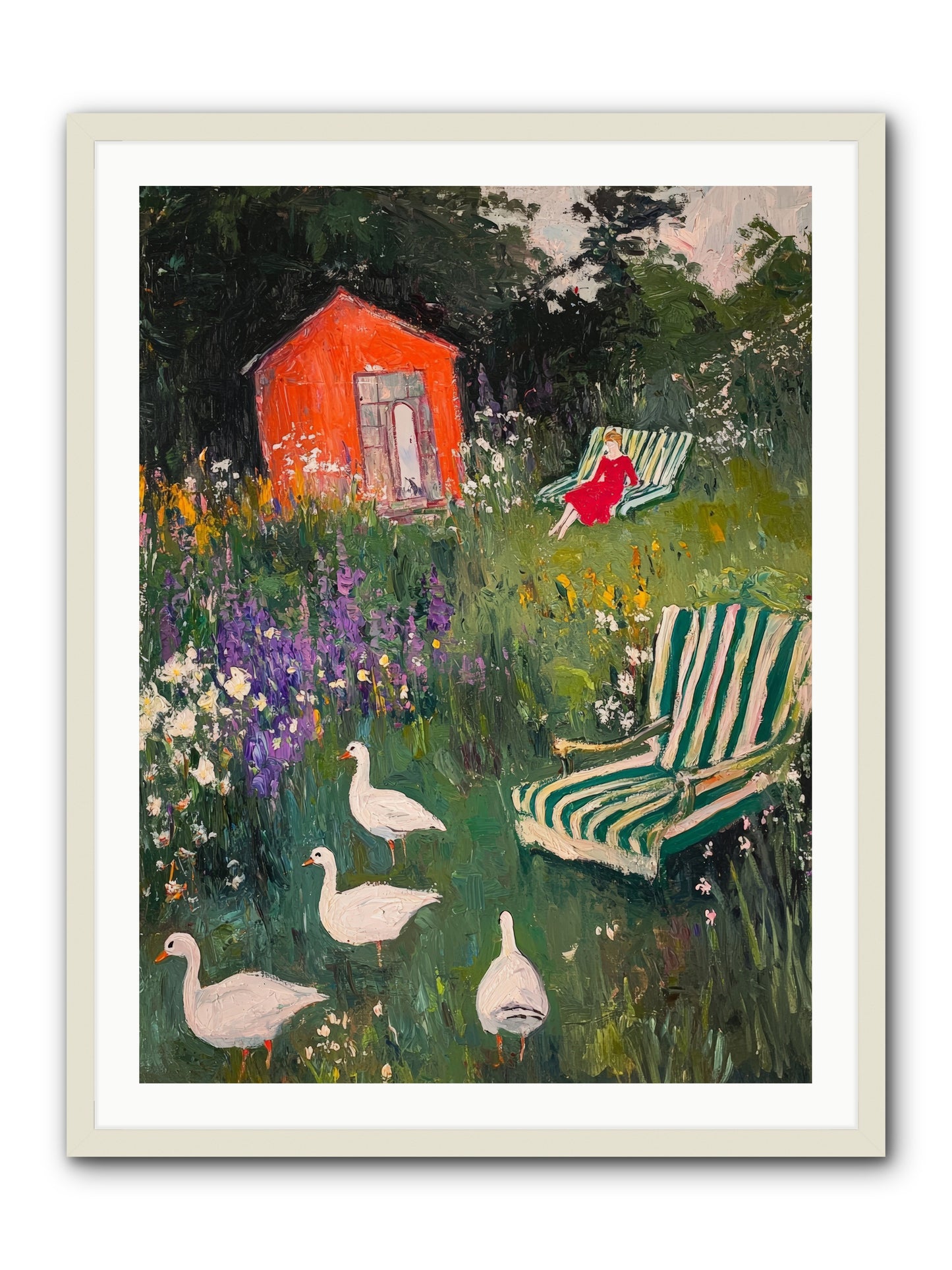 The Summer Months -- Framed Print - White 30x40