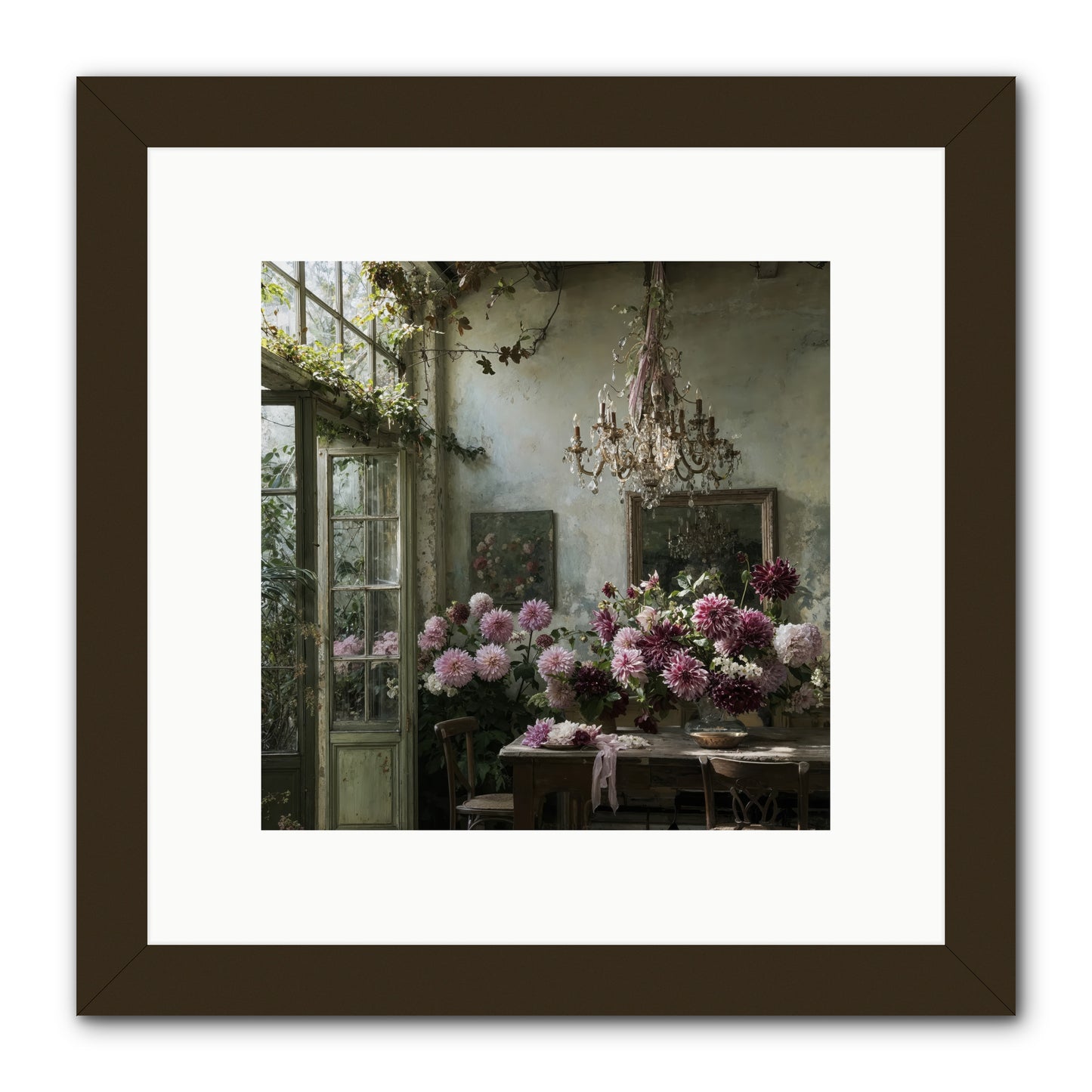 The Summer Table -- Framed Print - Black 10x10