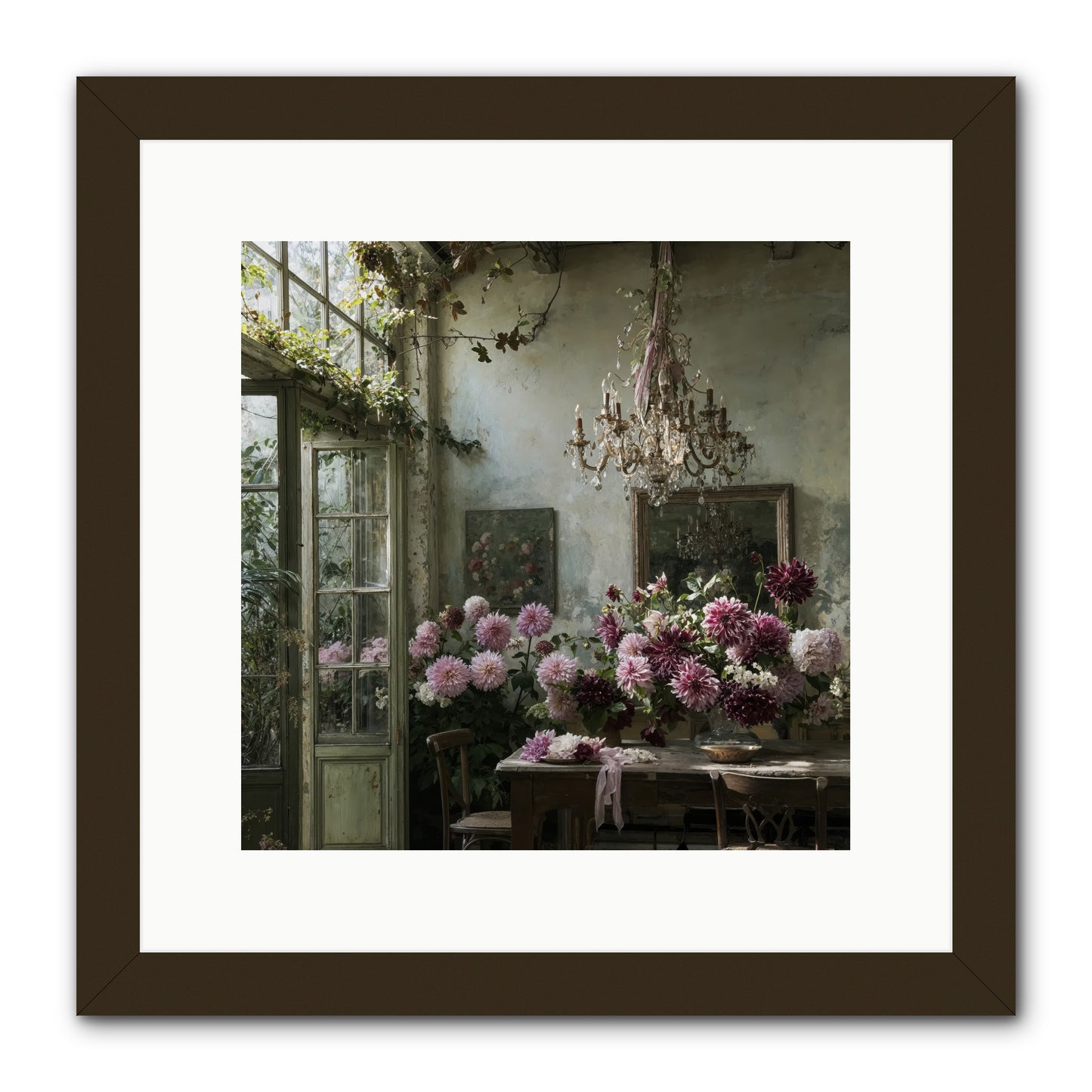 The Summer Table -- Framed Print - Black 12x12