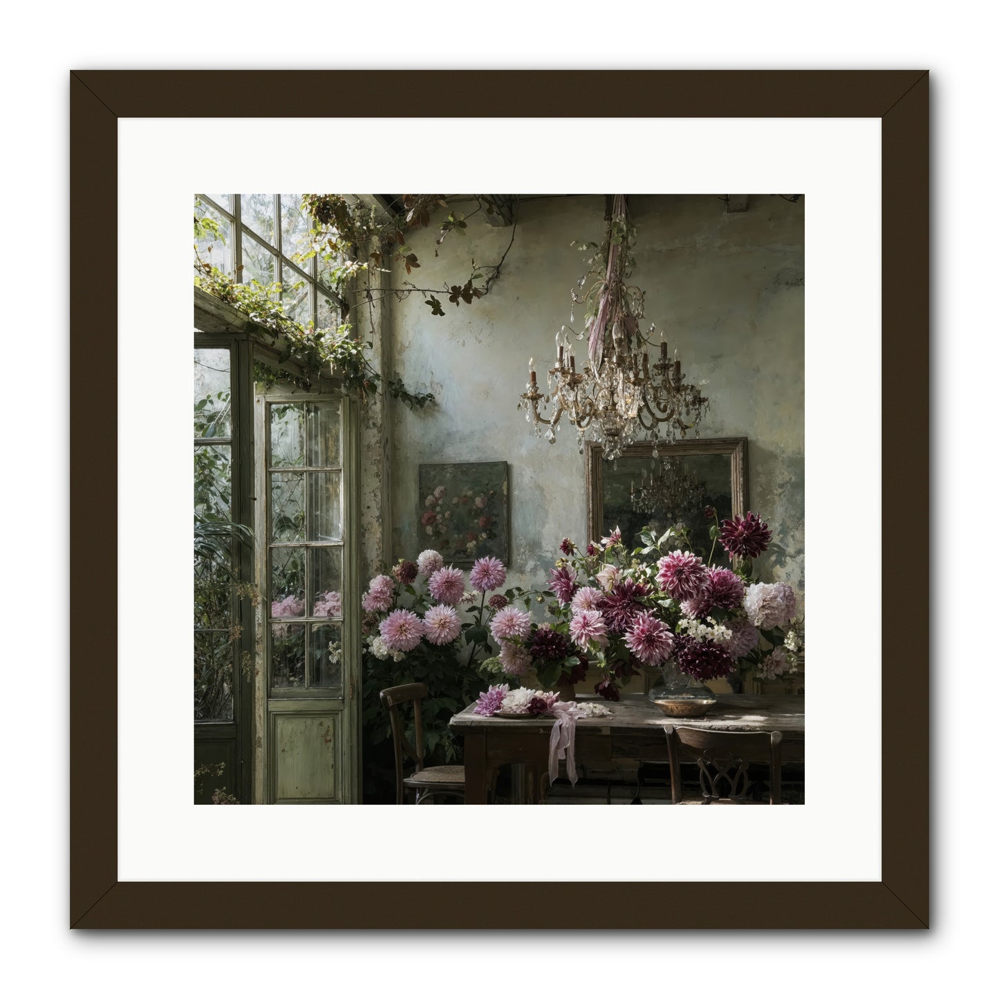 The Summer Table -- Framed Print - Black 16x16