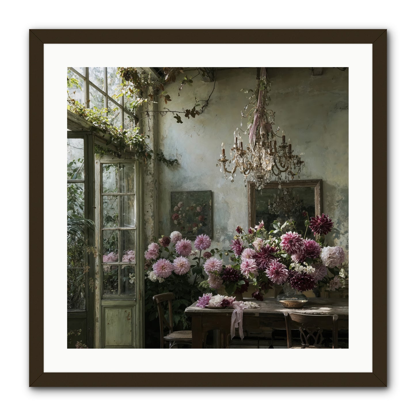 The Summer Table -- Framed Print - Black 24x24