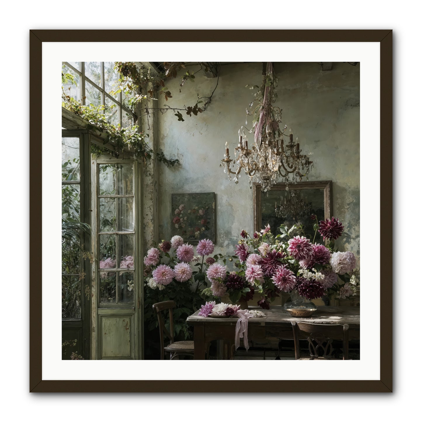 The Summer Table -- Framed Print - Black 30x30