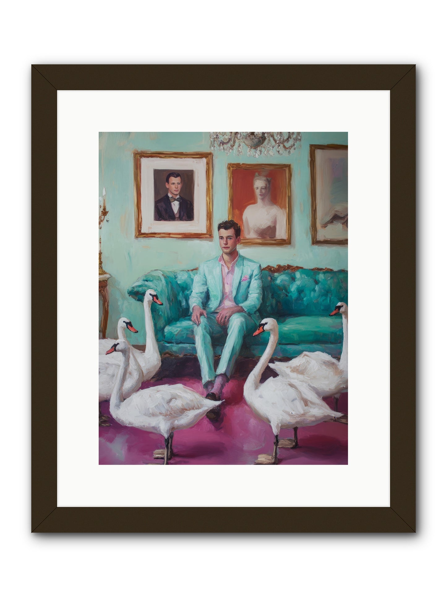 The Swan Dreamer -- Framed Print - Black 12x16