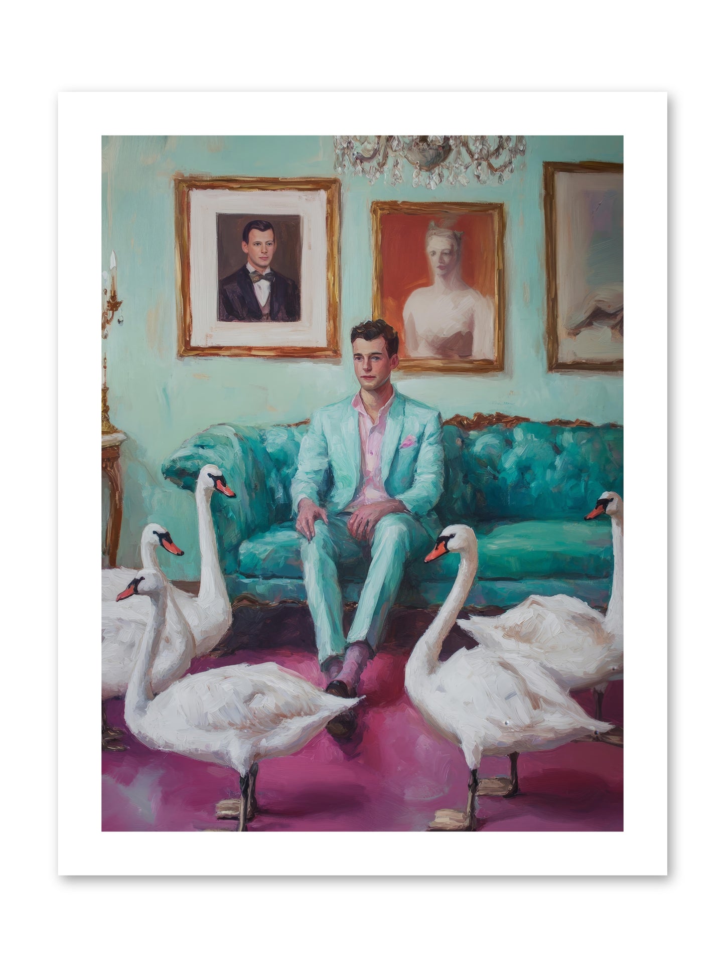 The Swan Dreamer -- Loose Canvas Print 12x16