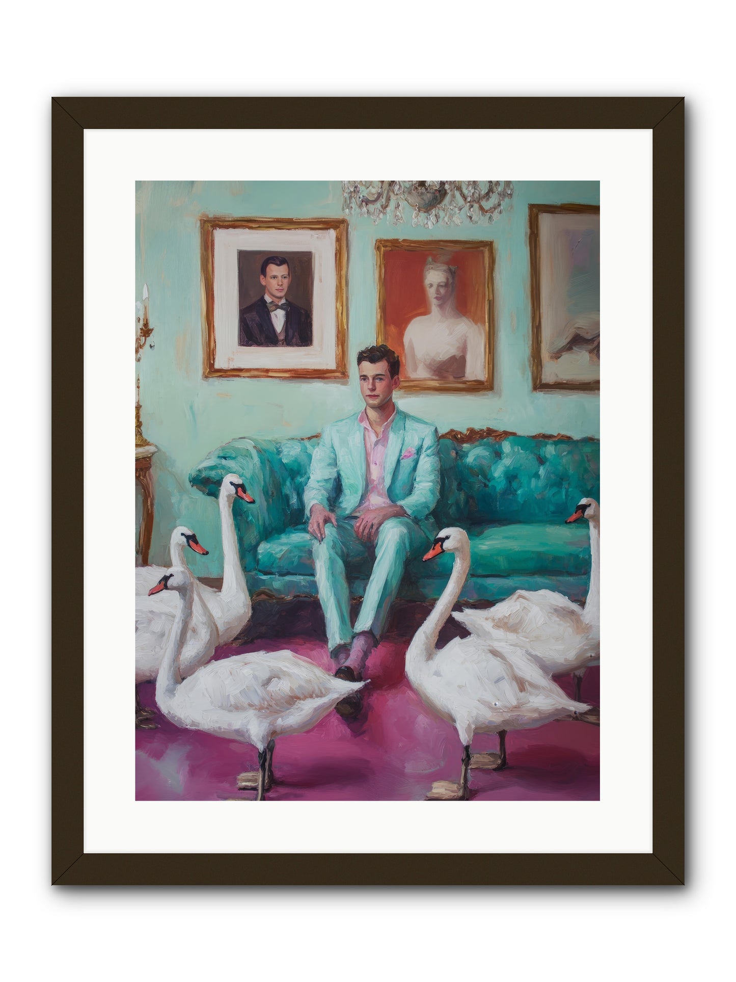 The Swan Dreamer -- Framed Print - Black 18x24