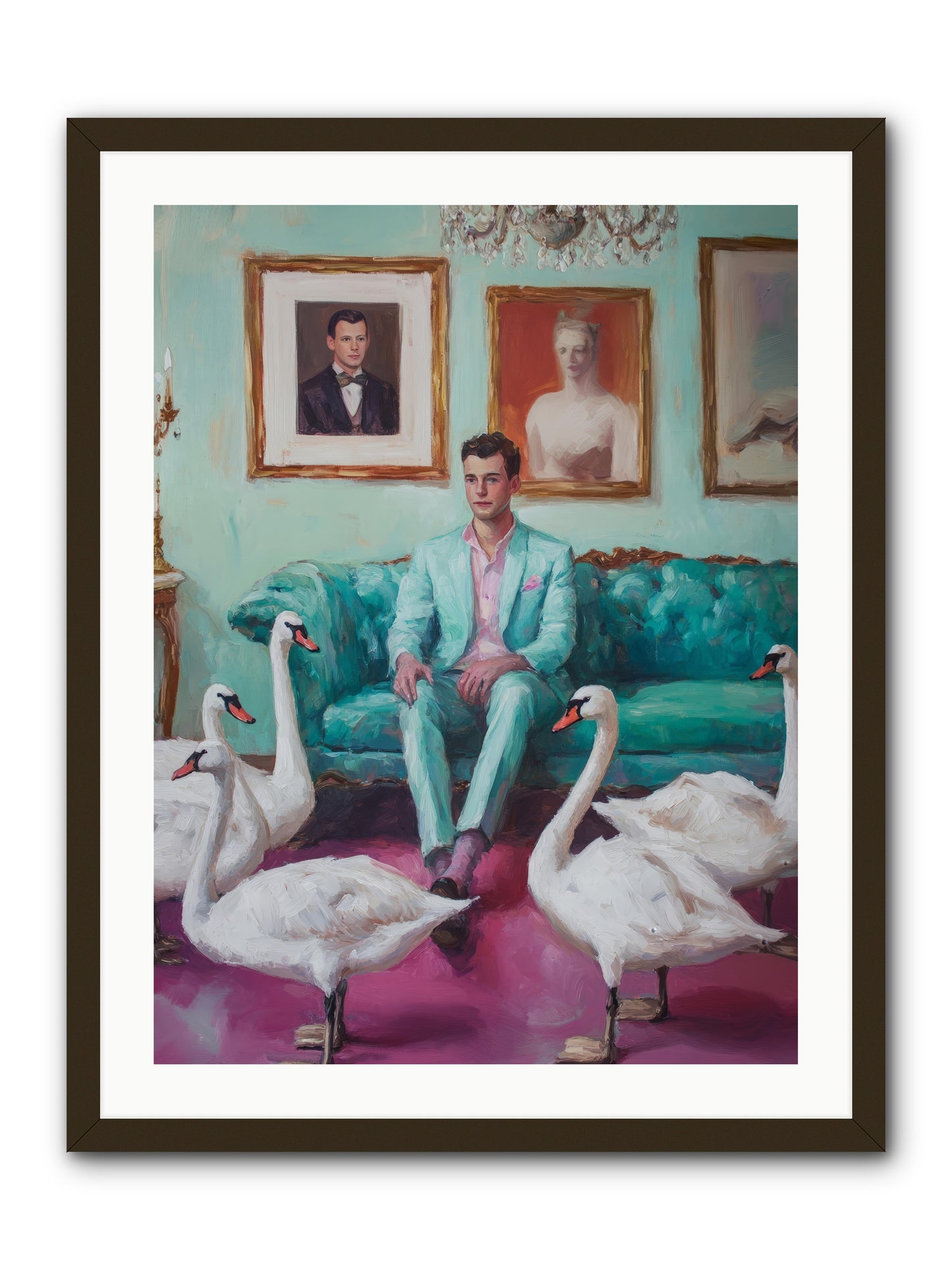 The Swan Dreamer -- Framed Print - Black 24x32