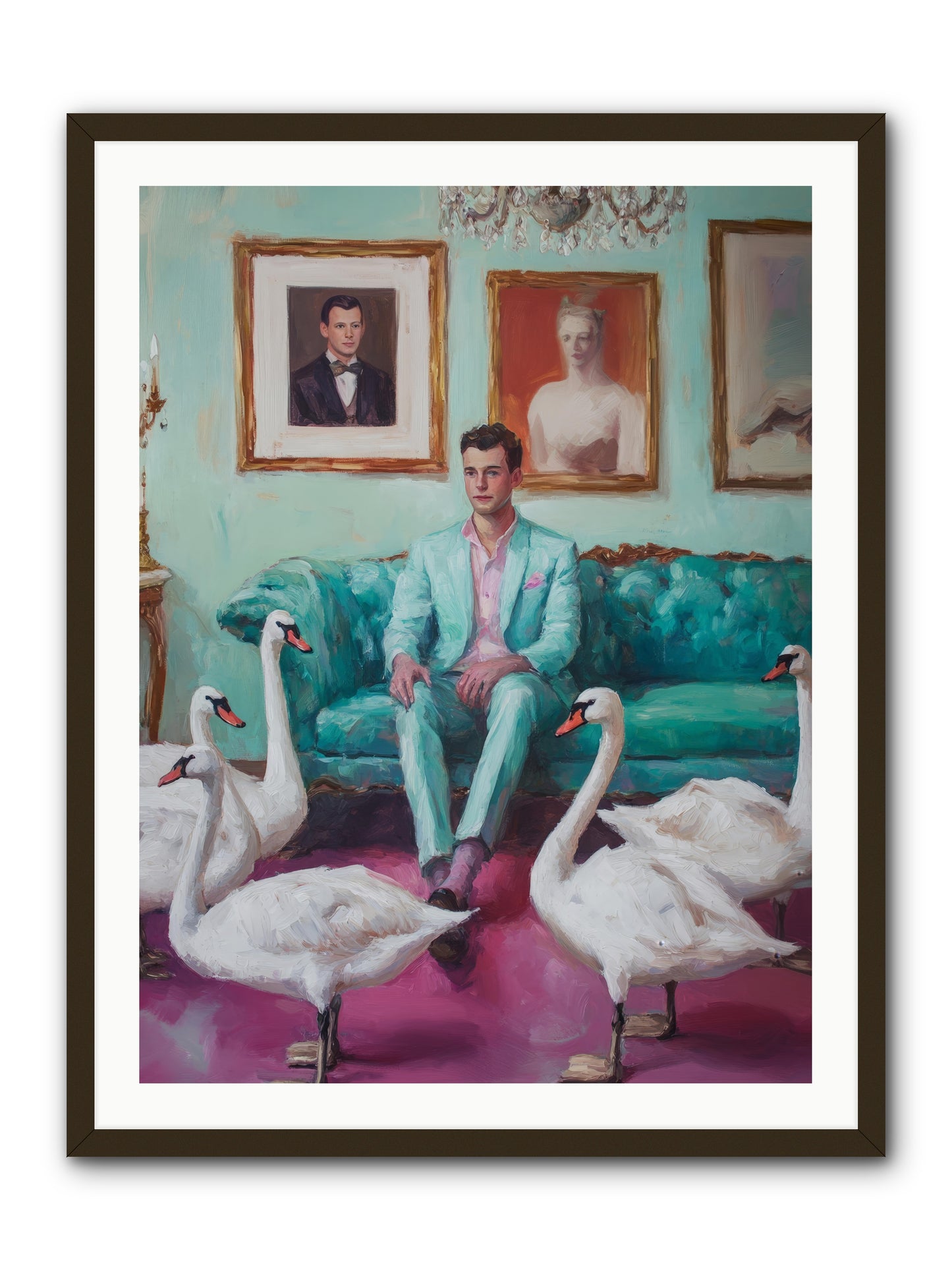 The Swan Dreamer -- Framed Print - Black 30x40