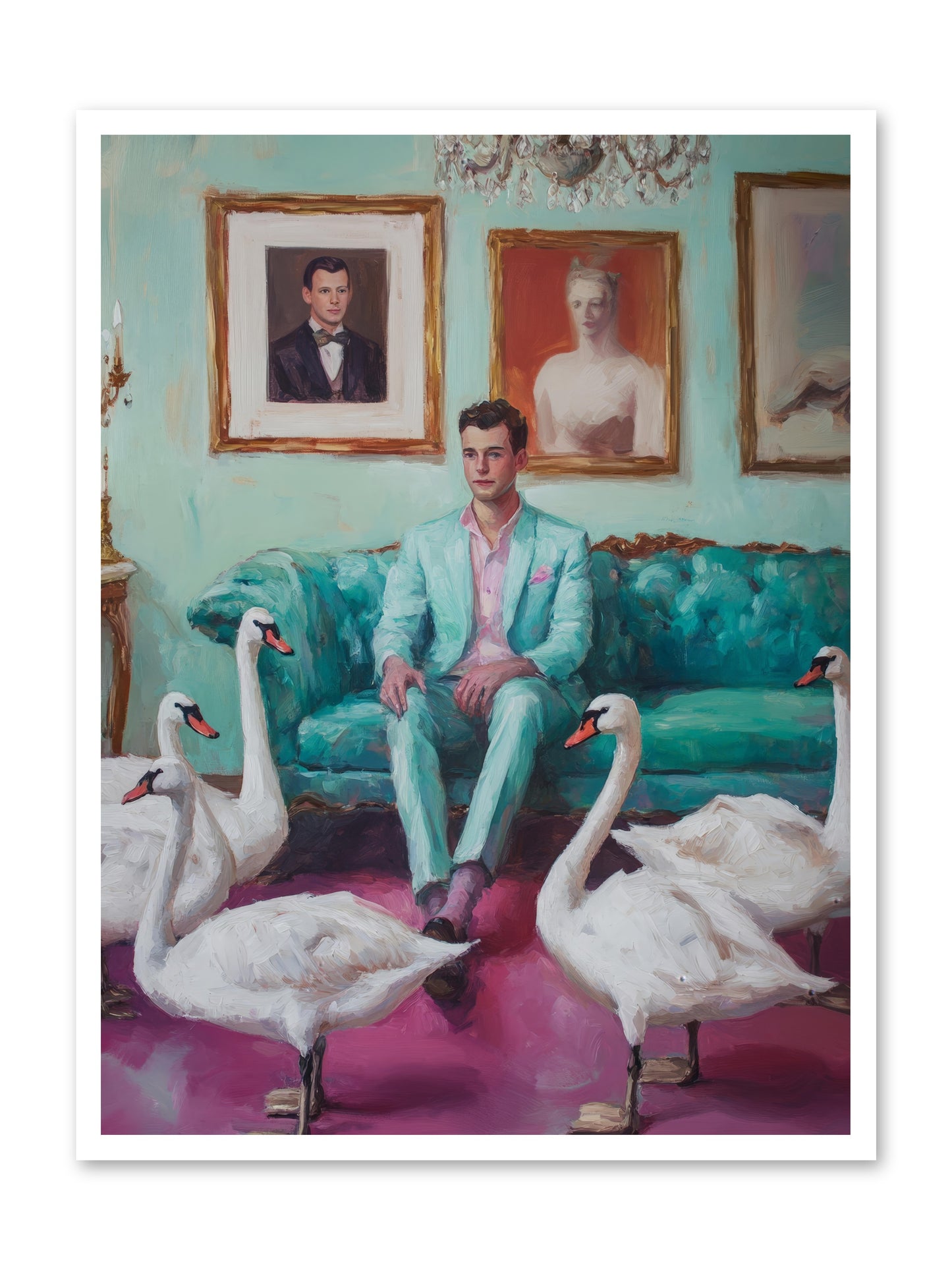 The Swan Dreamer -- Loose Canvas Print 30x40