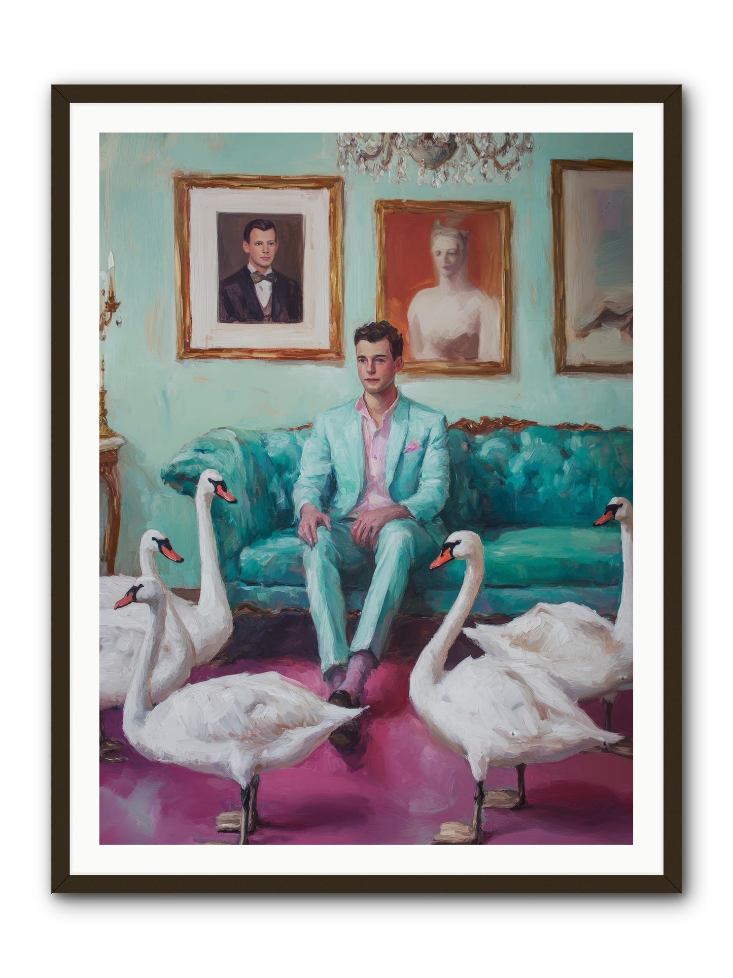 The Swan Dreamer -- Framed Print - Black 36x48