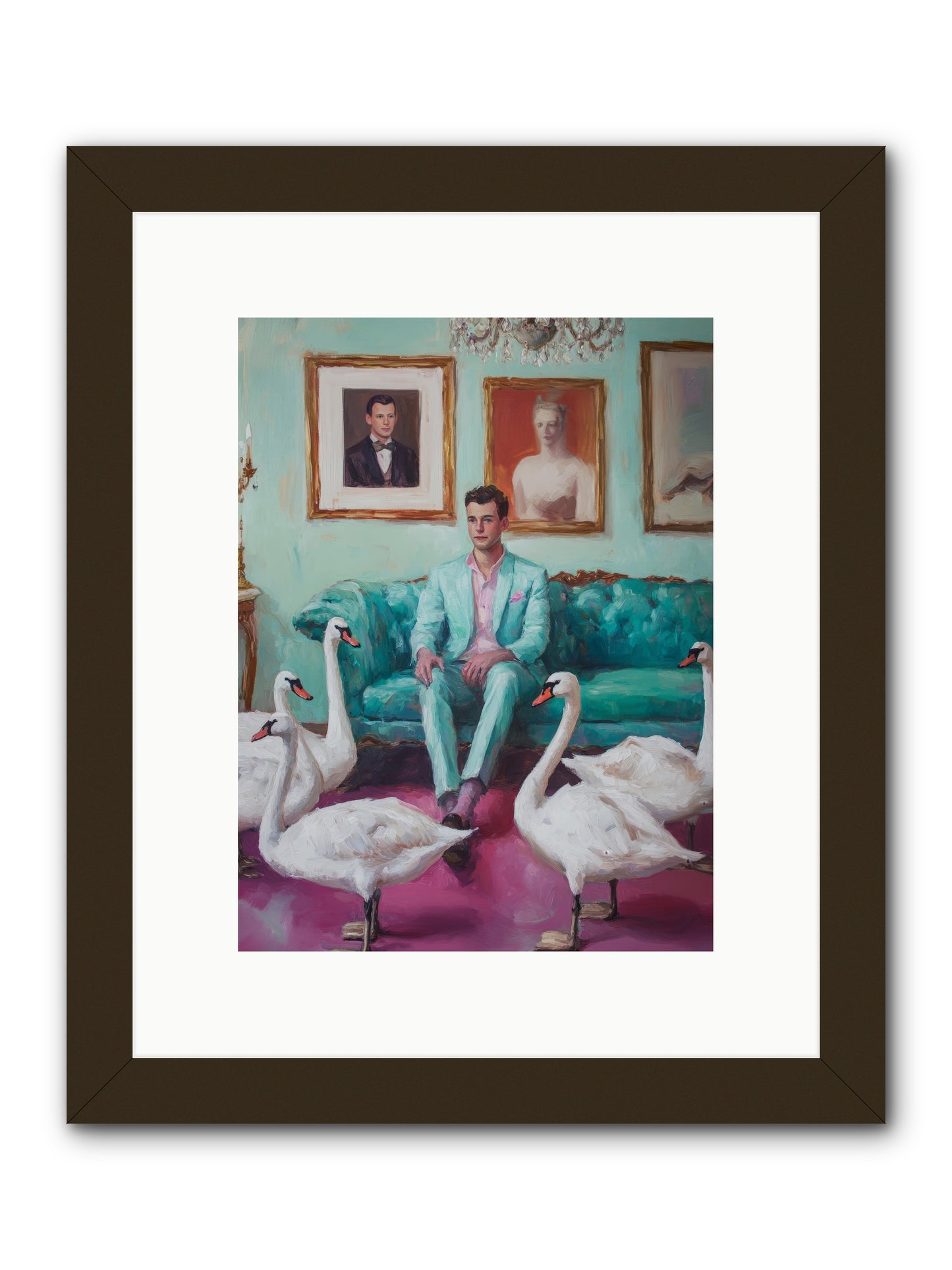 The Swan Dreamer -- Framed Print - Black 9x12