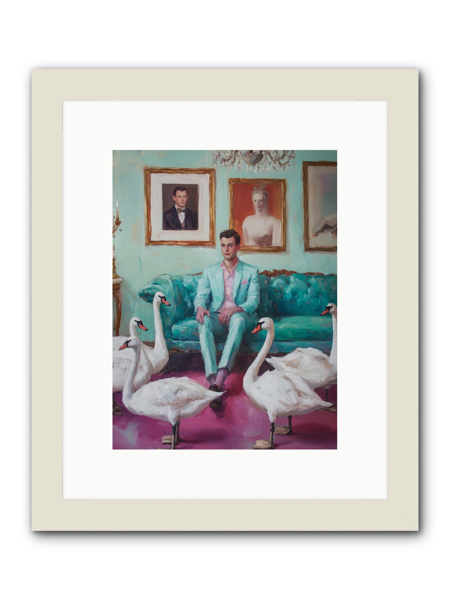 The Swan Dreamer -- Framed Print - White 9x12