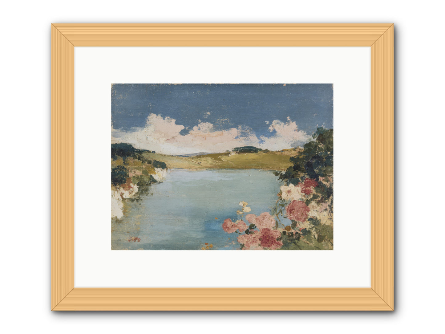 The Swimming Hour -- Framed Print - Natural 12x9