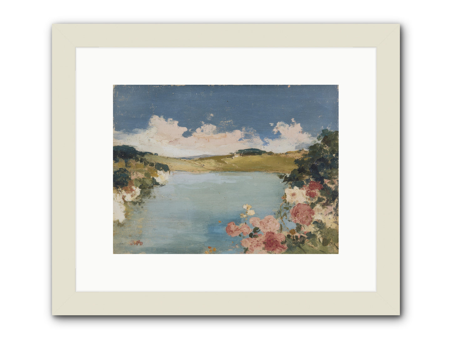 The Swimming Hour -- Framed Print - White 12x9