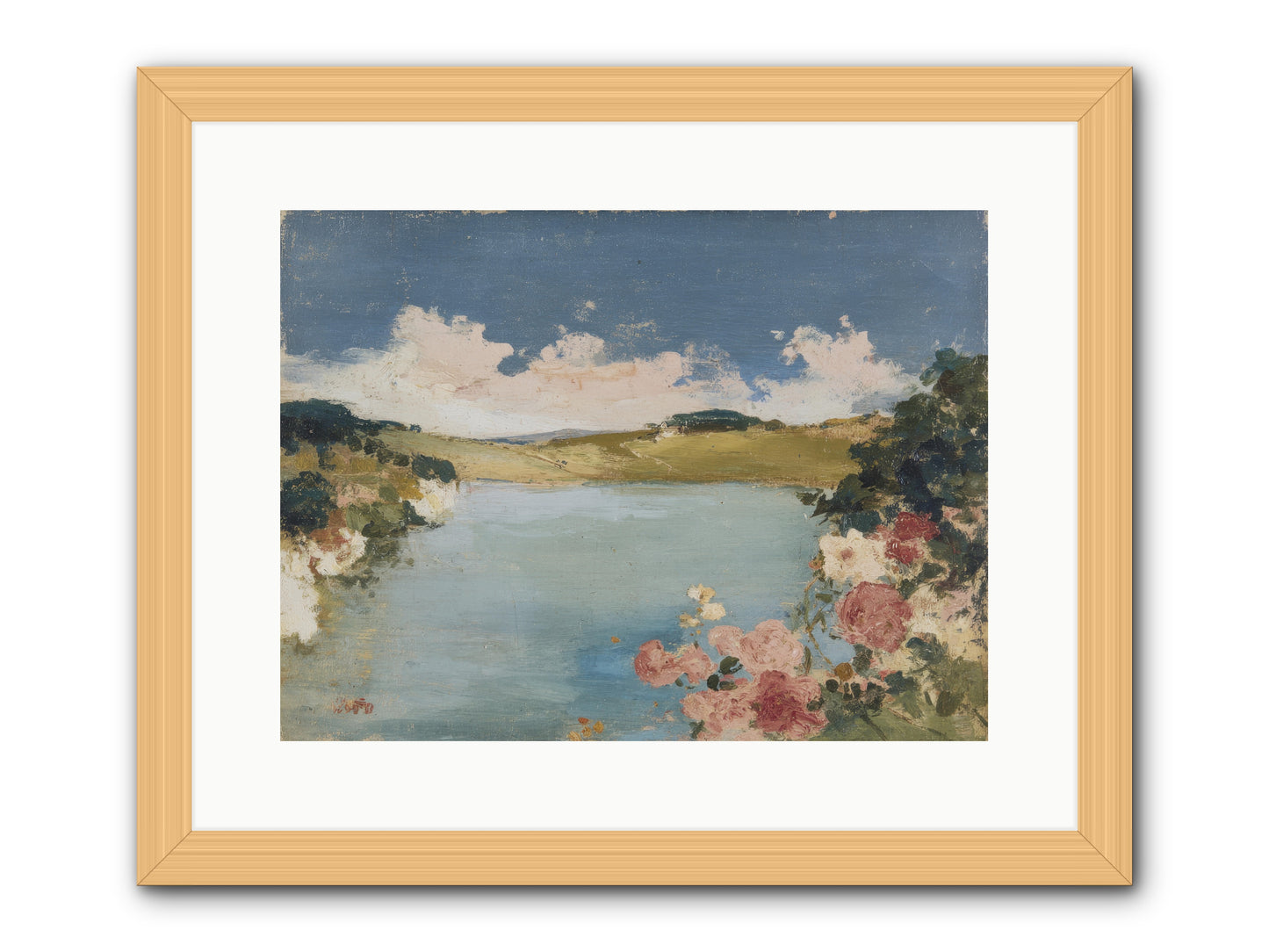The Swimming Hour -- Framed Print - Natural 16x12