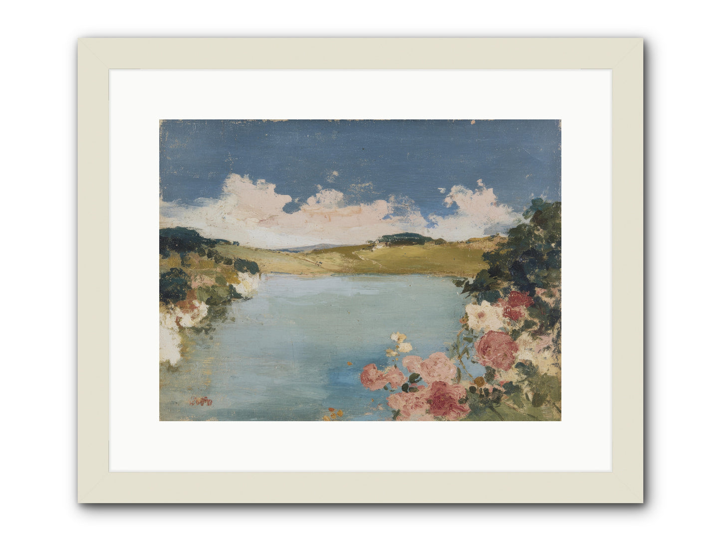 The Swimming Hour -- Framed Print - White 16x12