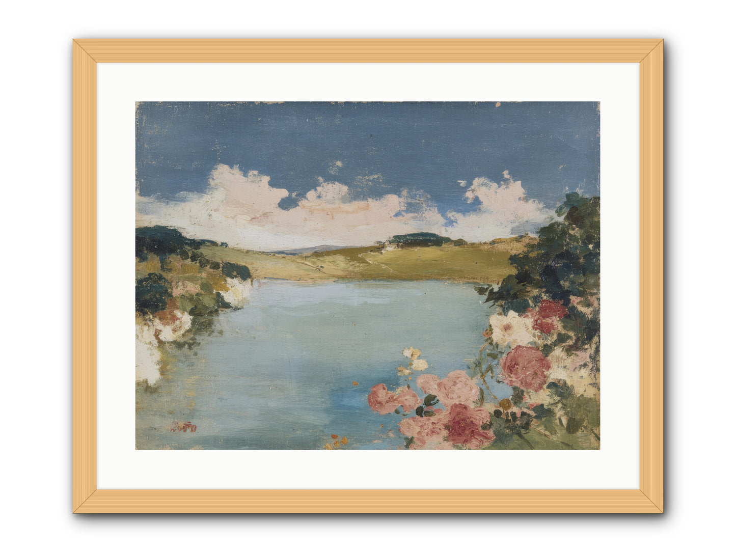 The Swimming Hour -- Framed Print - Natural 24x18