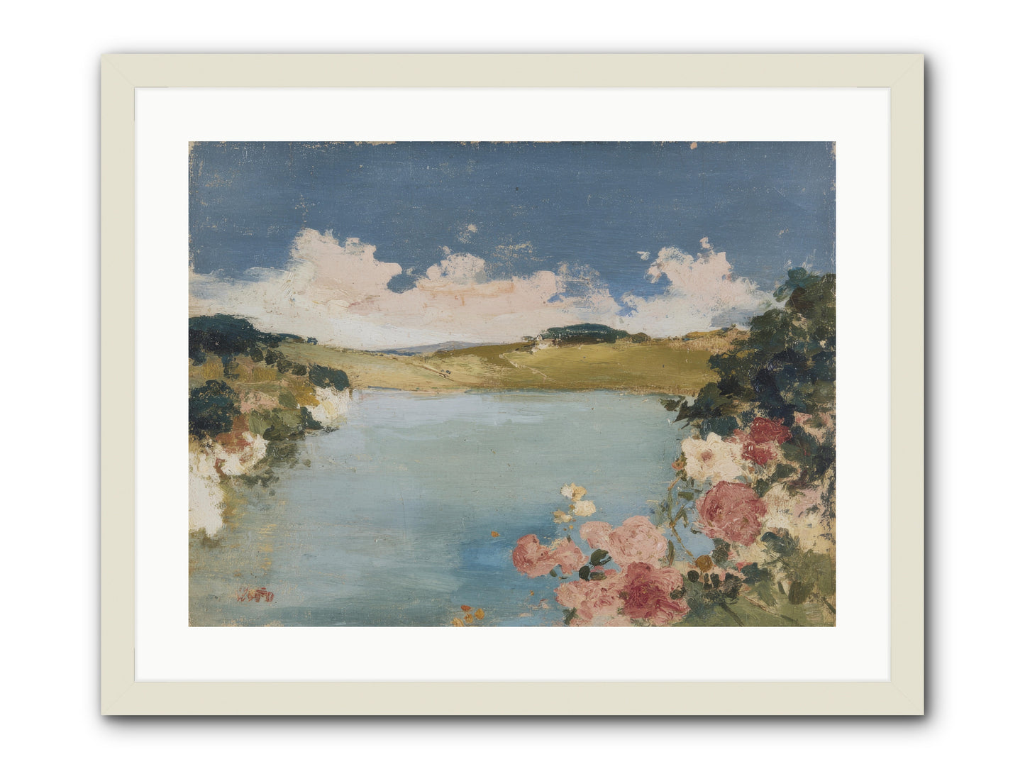 The Swimming Hour -- Framed Print - White 24x18
