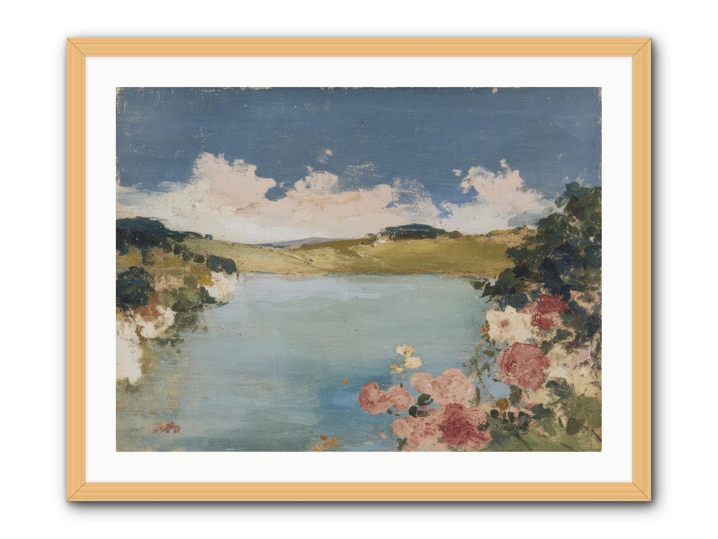 The Swimming Hour -- Framed Print - Natural 32x24
