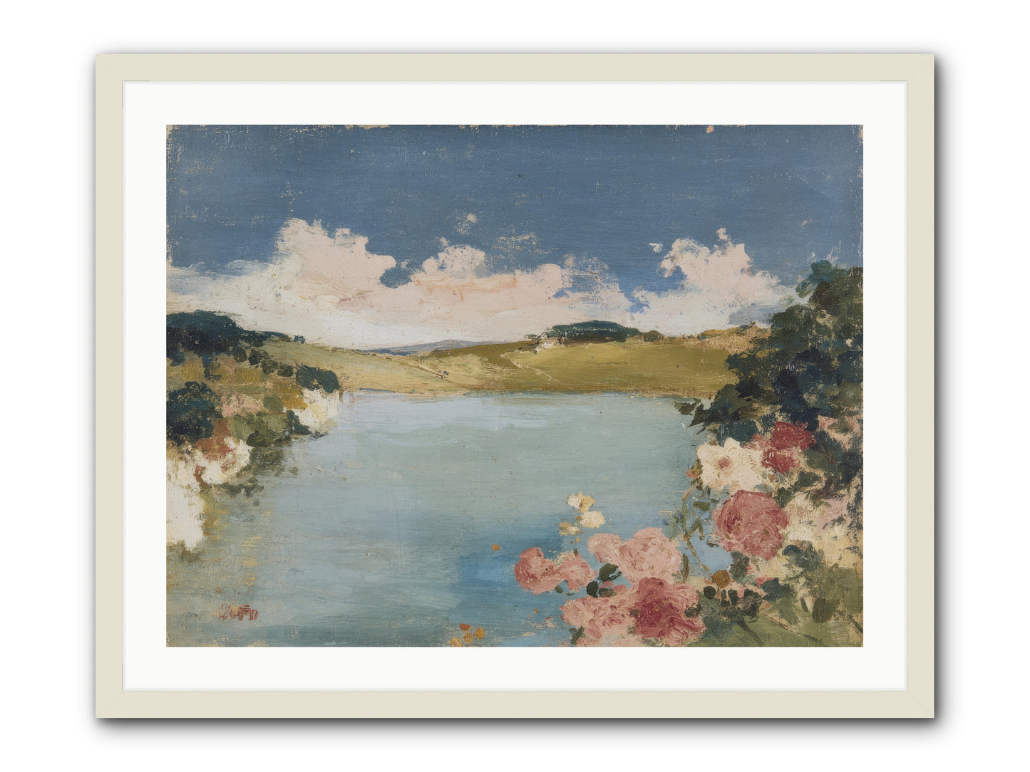 The Swimming Hour -- Framed Print - White 32x24