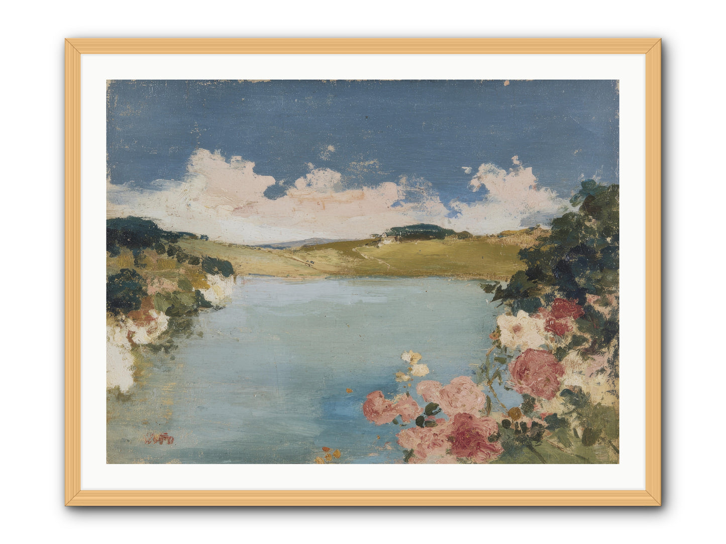 The Swimming Hour -- Framed Print - Natural 40x30