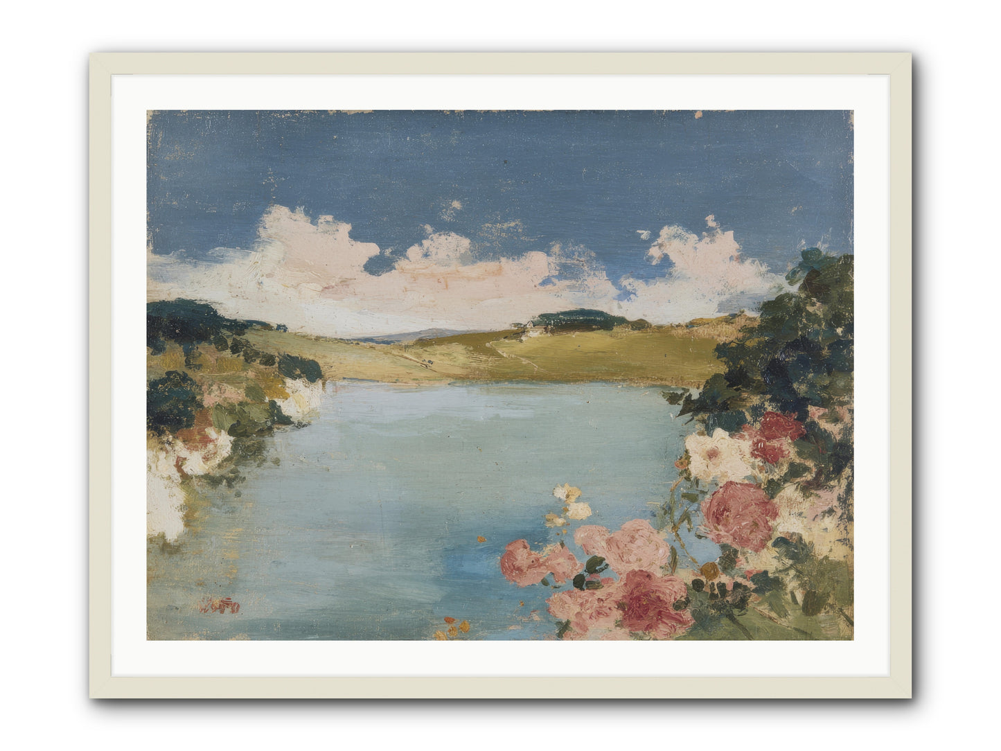 The Swimming Hour -- Framed Print - White 40x30